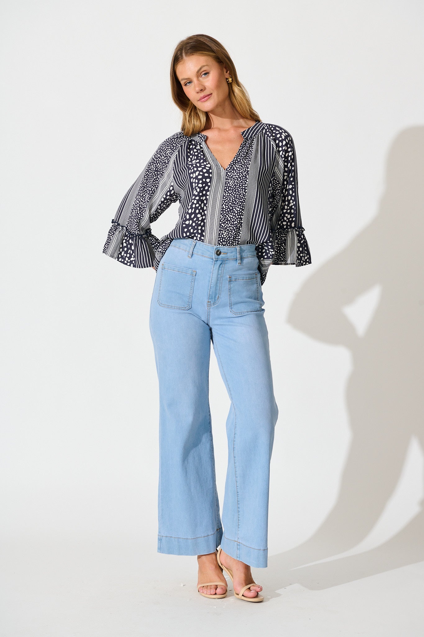 Costa Del Mar Top in Navy Spot and Stripe