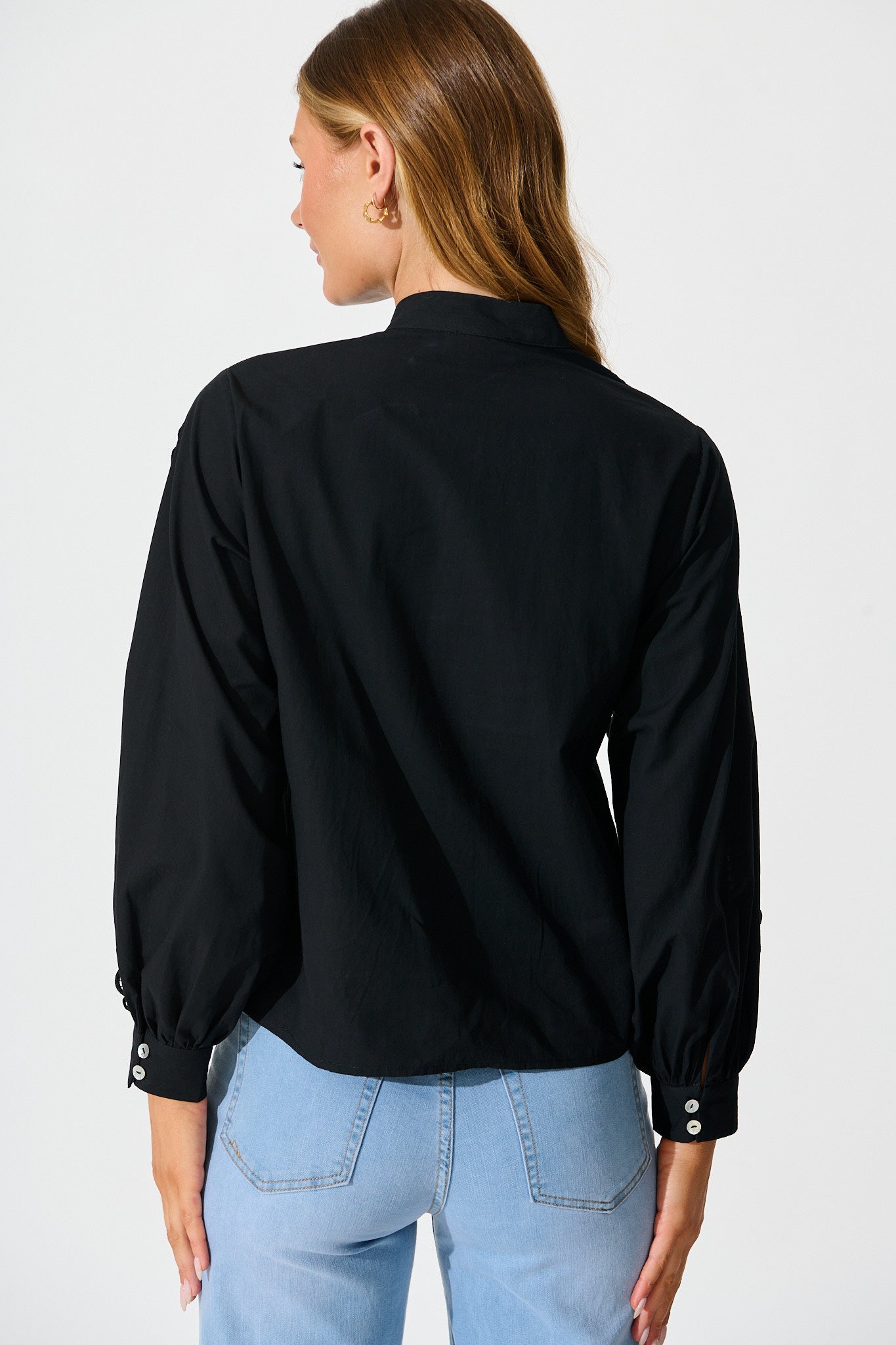 Skyline Shirt in Black Cotton