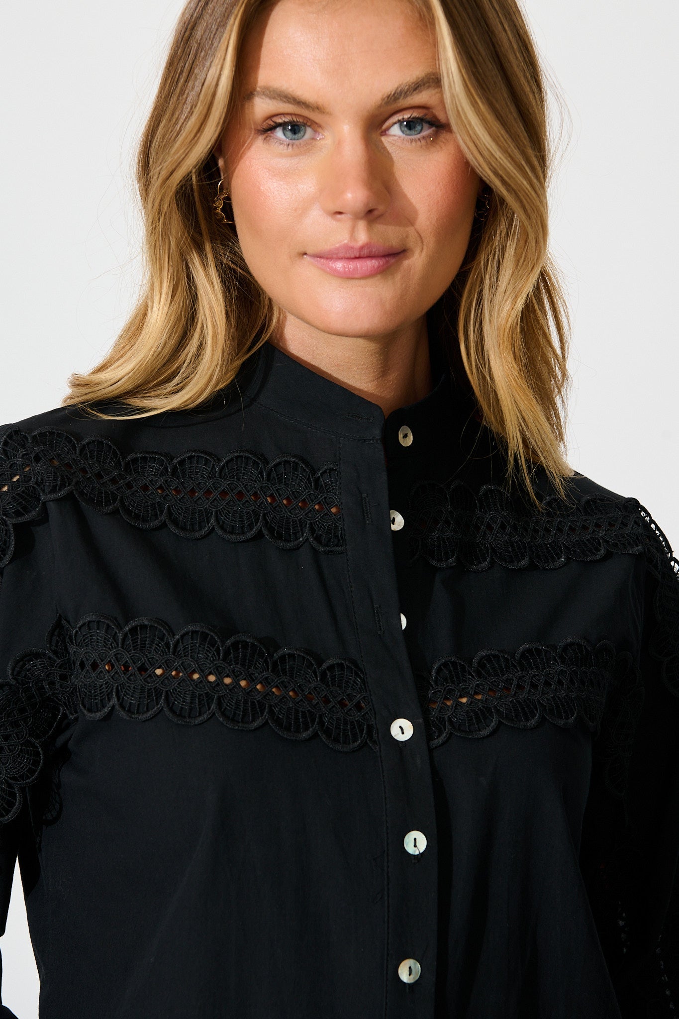 Skyline Shirt in Black Cotton