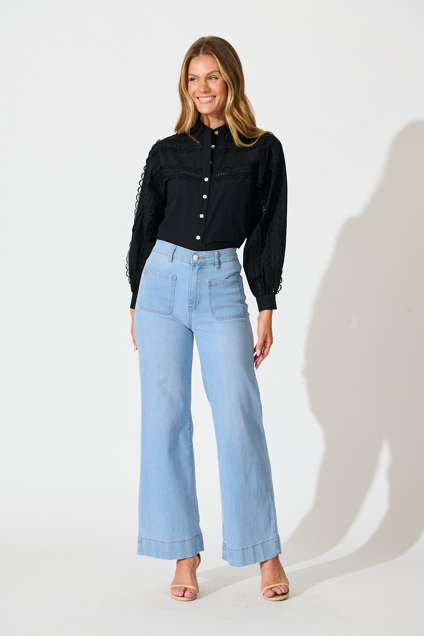 Skyline Shirt in Black Cotton