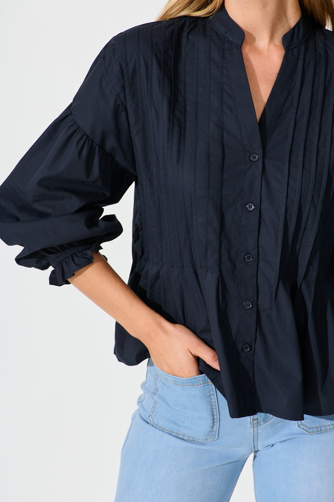 Rapture Shirt in Navy Cotton