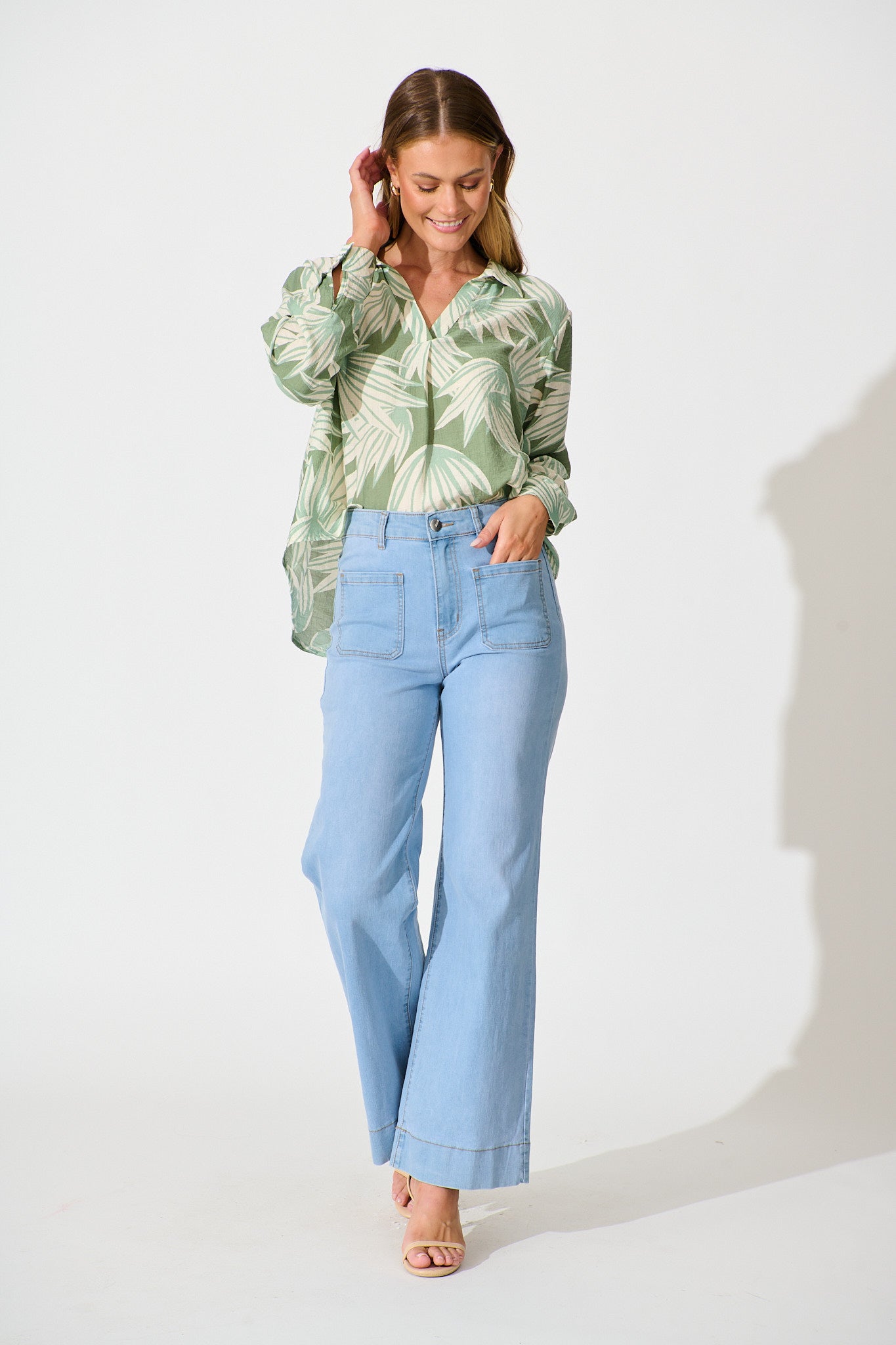 Austin Shirt in Green Multi Print