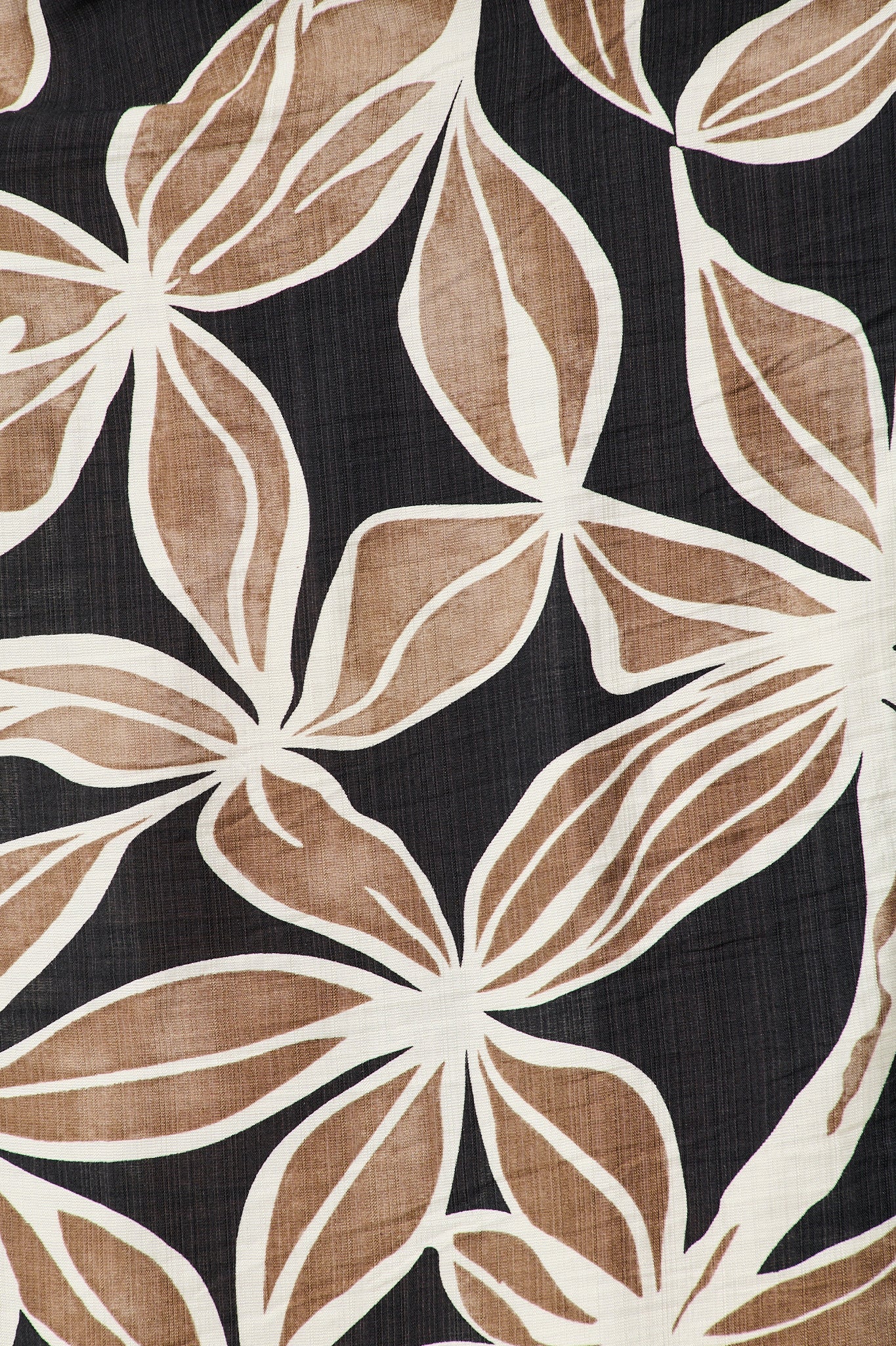 Brunswick Midi Shirt Dress in Black with Brown Leaf