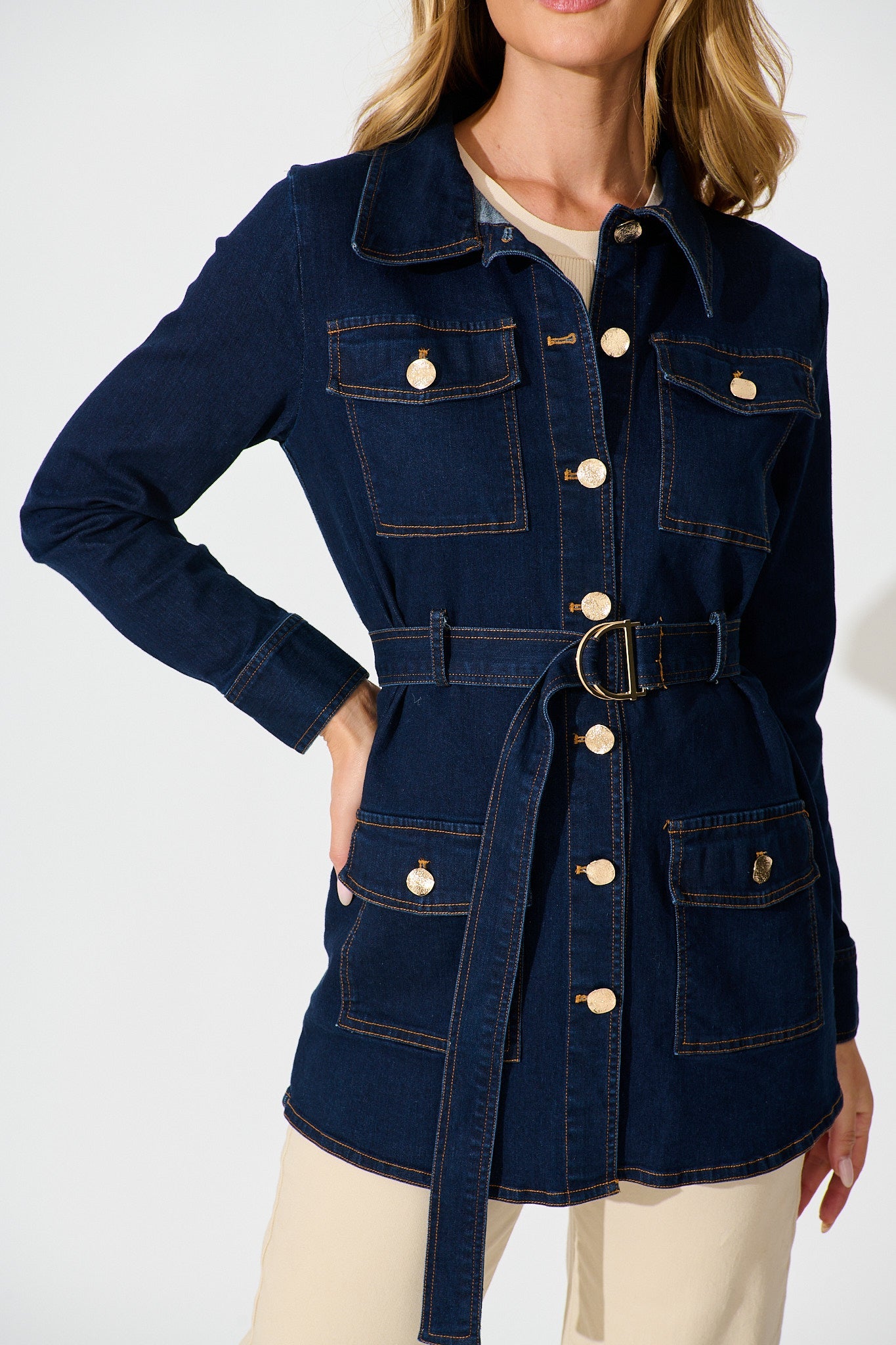 Jayden Jacket in Dark Blue Denim