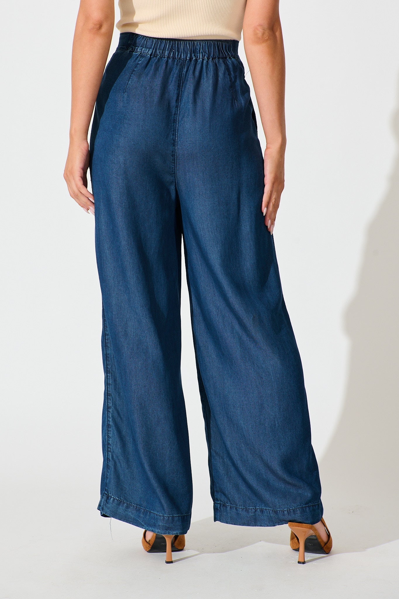 Malika Pant in Blue Chambray