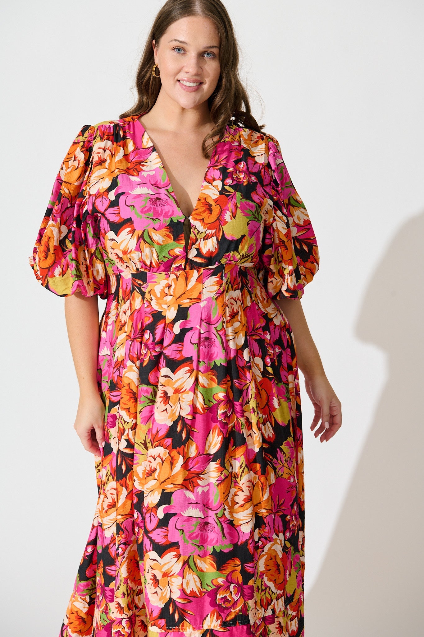 Daydreamer Midi Dress In Multi Floral