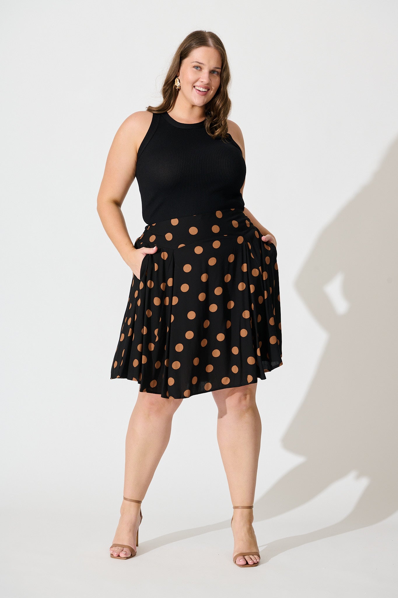 Brandy Skirt In Black with Brown Spot