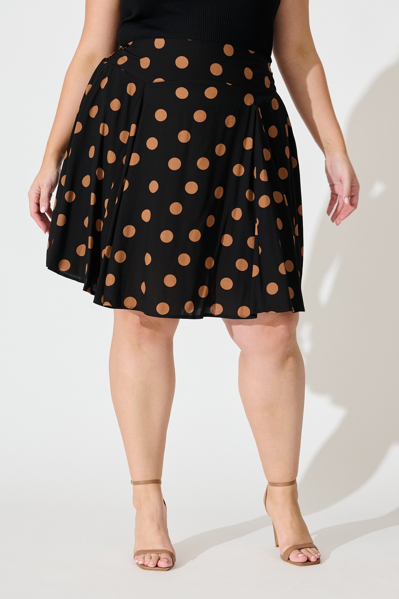 Brandy Skirt In Black with Brown Spot