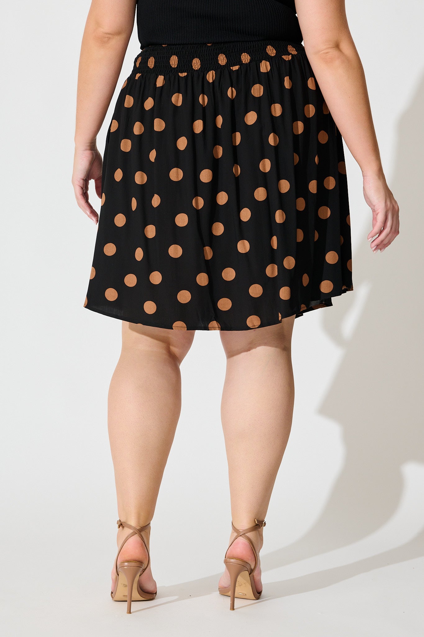 Brandy Skirt In Black with Brown Spot