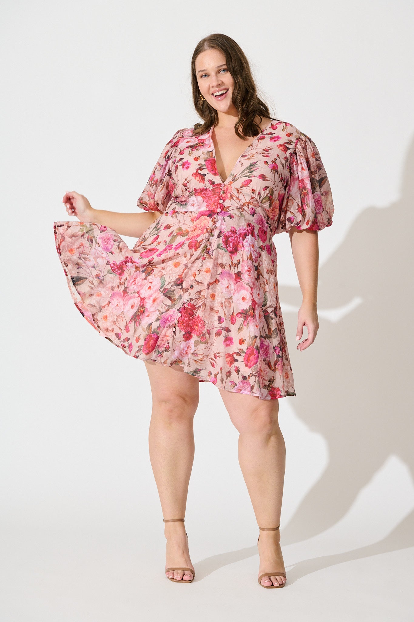 Clarissa Dress In Vintage Blush Floral Print