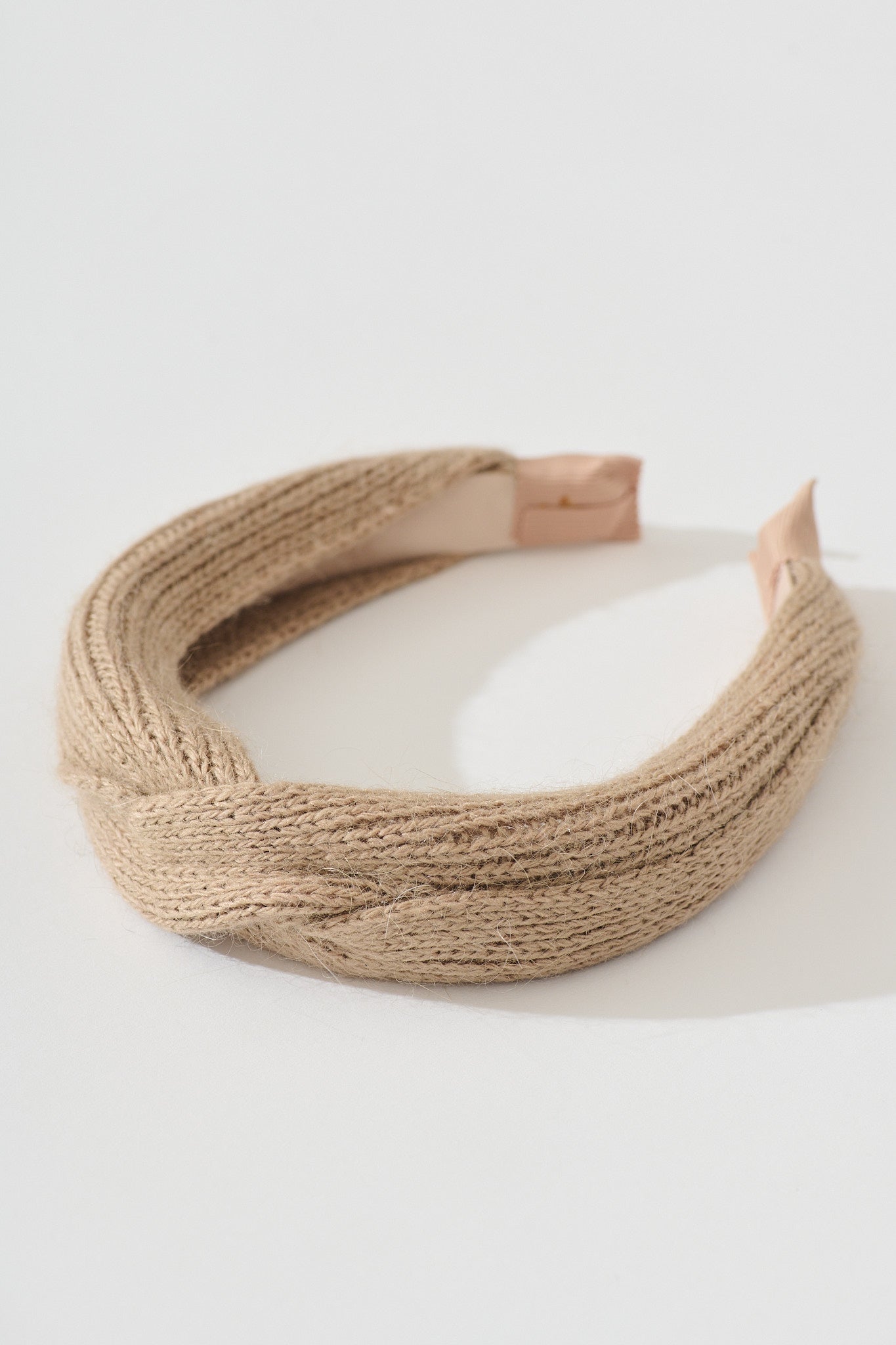 Anica Knitted Headband in Light Brown