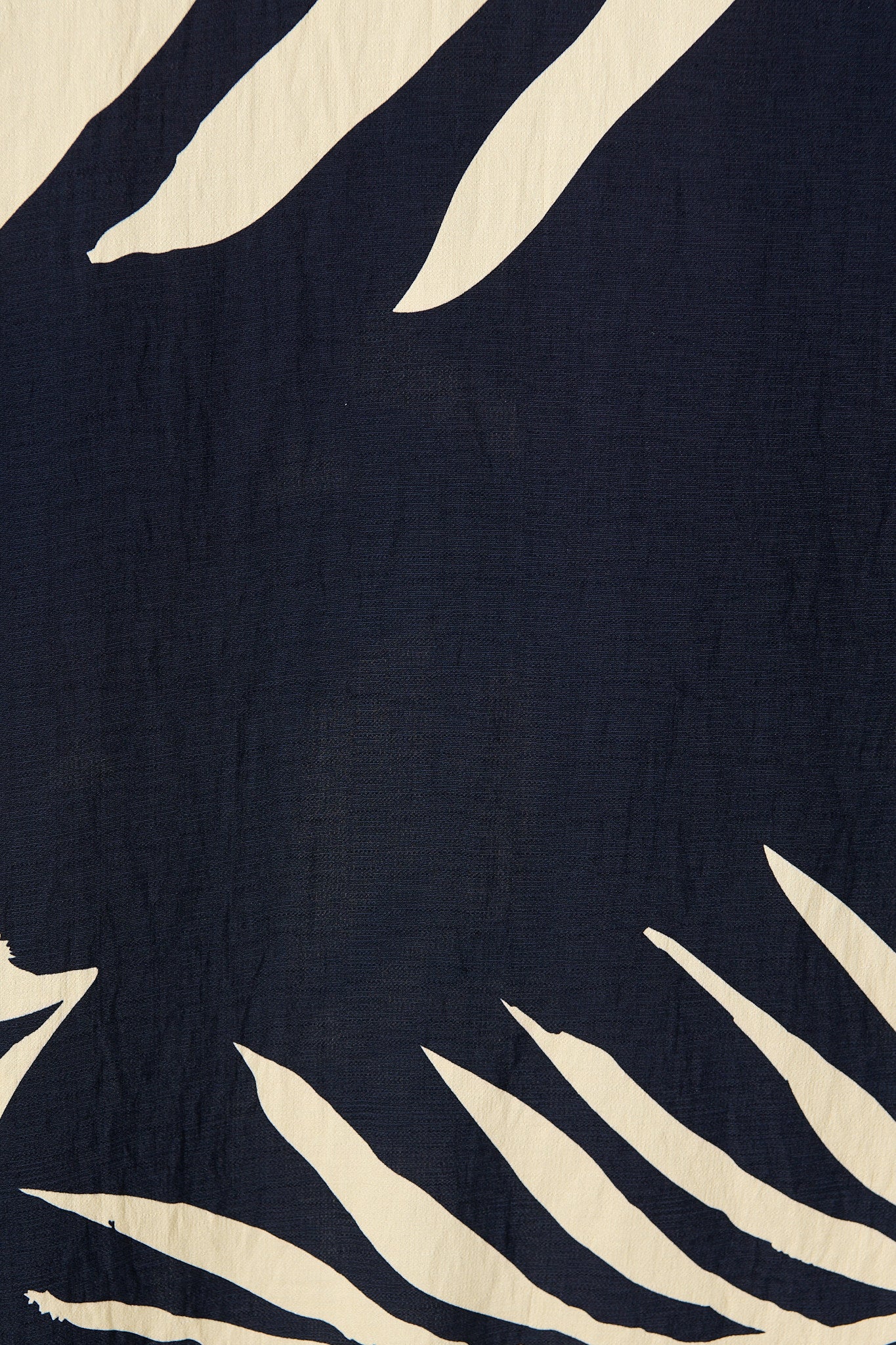 Aria Midi Skirt in Navy and Cream Leaf Print