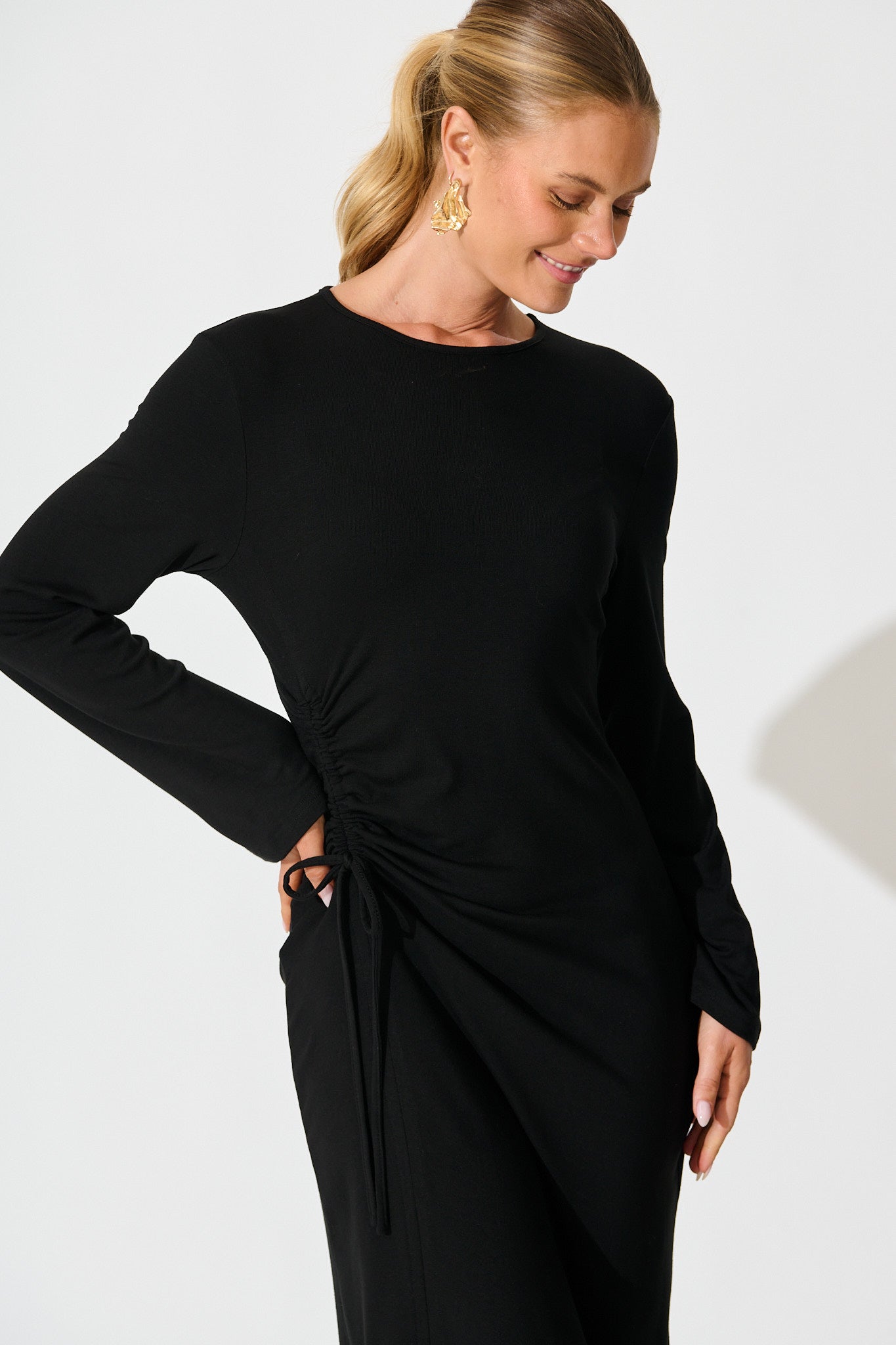 Samba Maxi Dress in Black Jersey