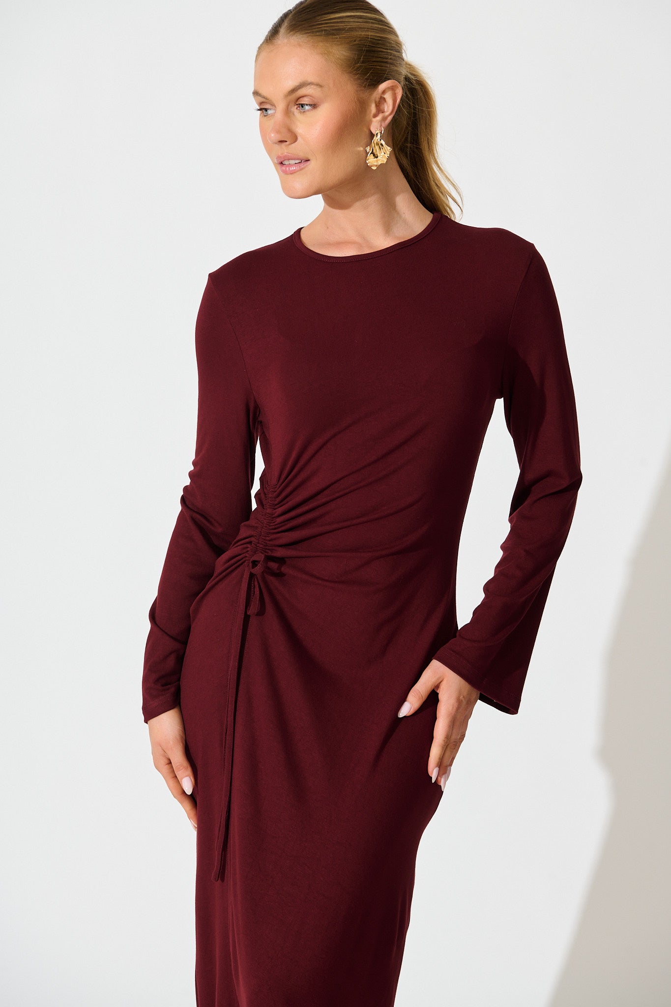 Samba Maxi Dress in Wine Jersey