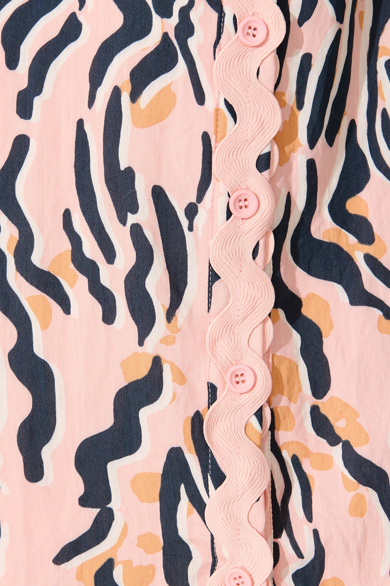 Charmain Dress in Blush with Black Print