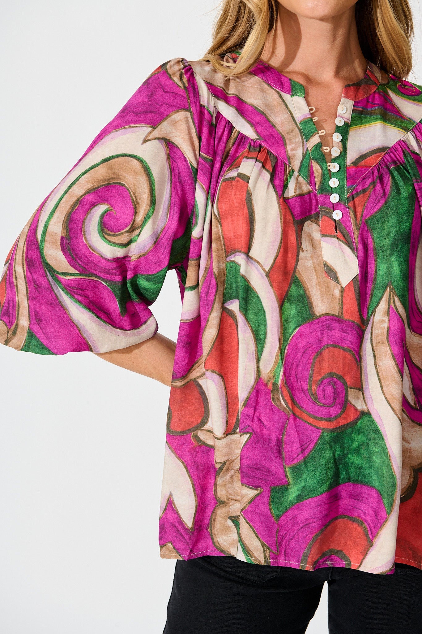 Abigail Top in Multi Fuchsia