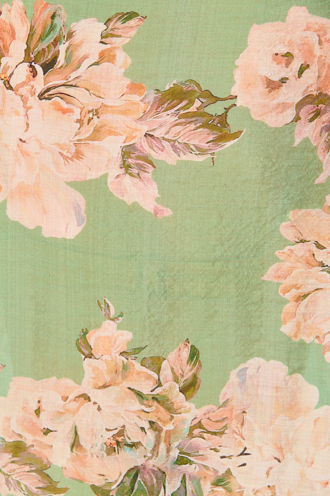 Lynelle Shirt in Green Floral with White Contrast Trim