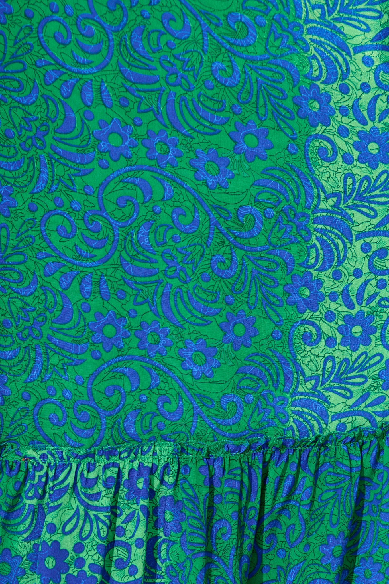 Admire You Maxi Dress in Green with Blue Floral