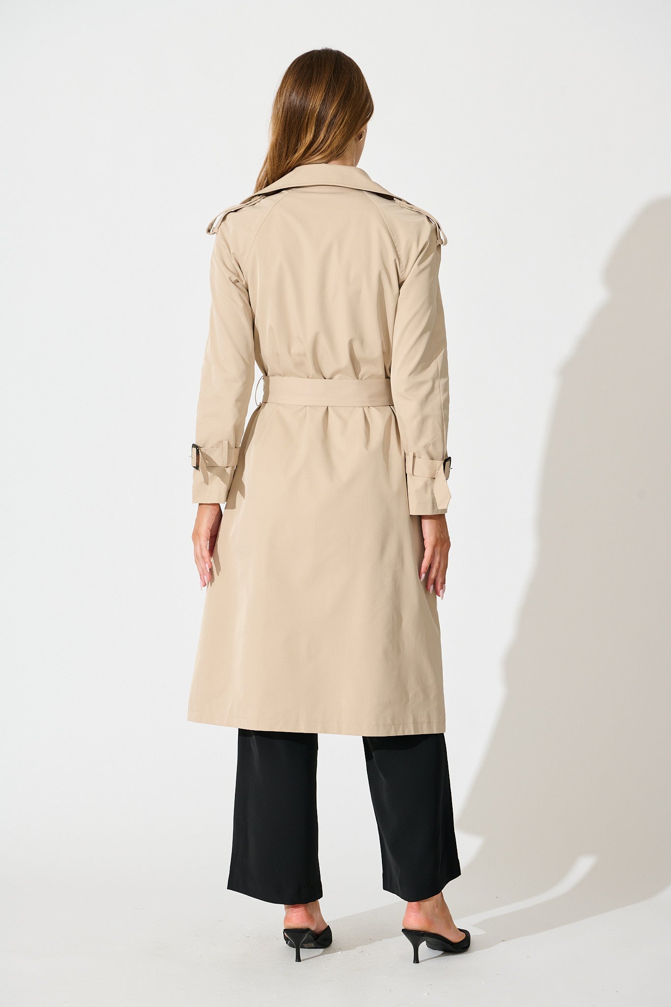 The Signature Midi Trench Coat in Beige