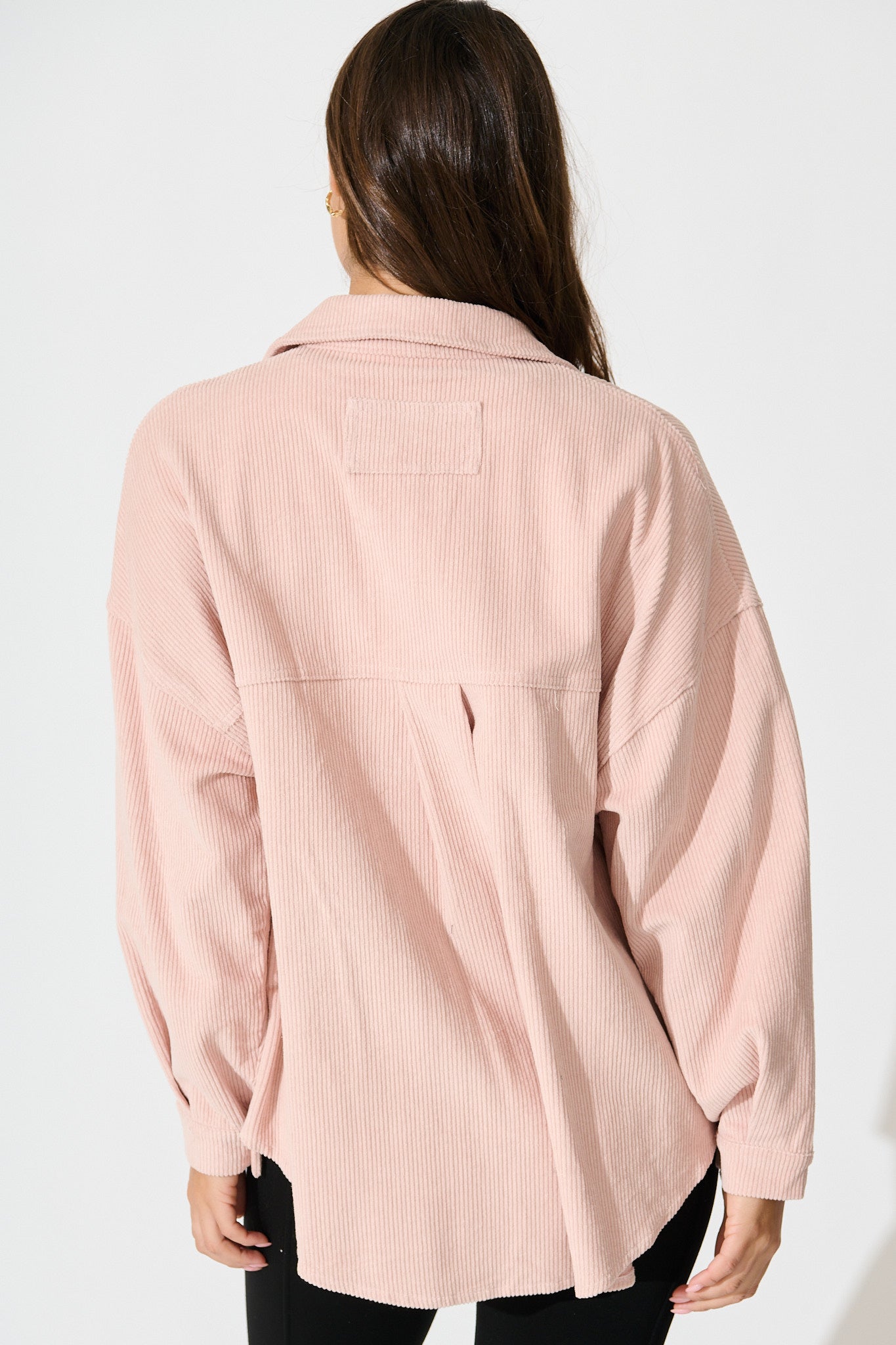 Riley Cord Shacket in Blush Cotton