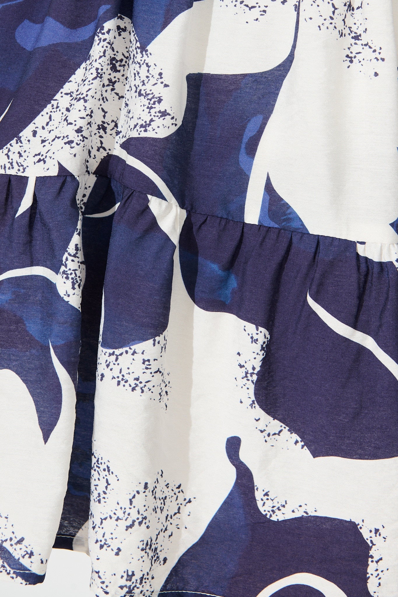 Faye Dress in Navy with White Print