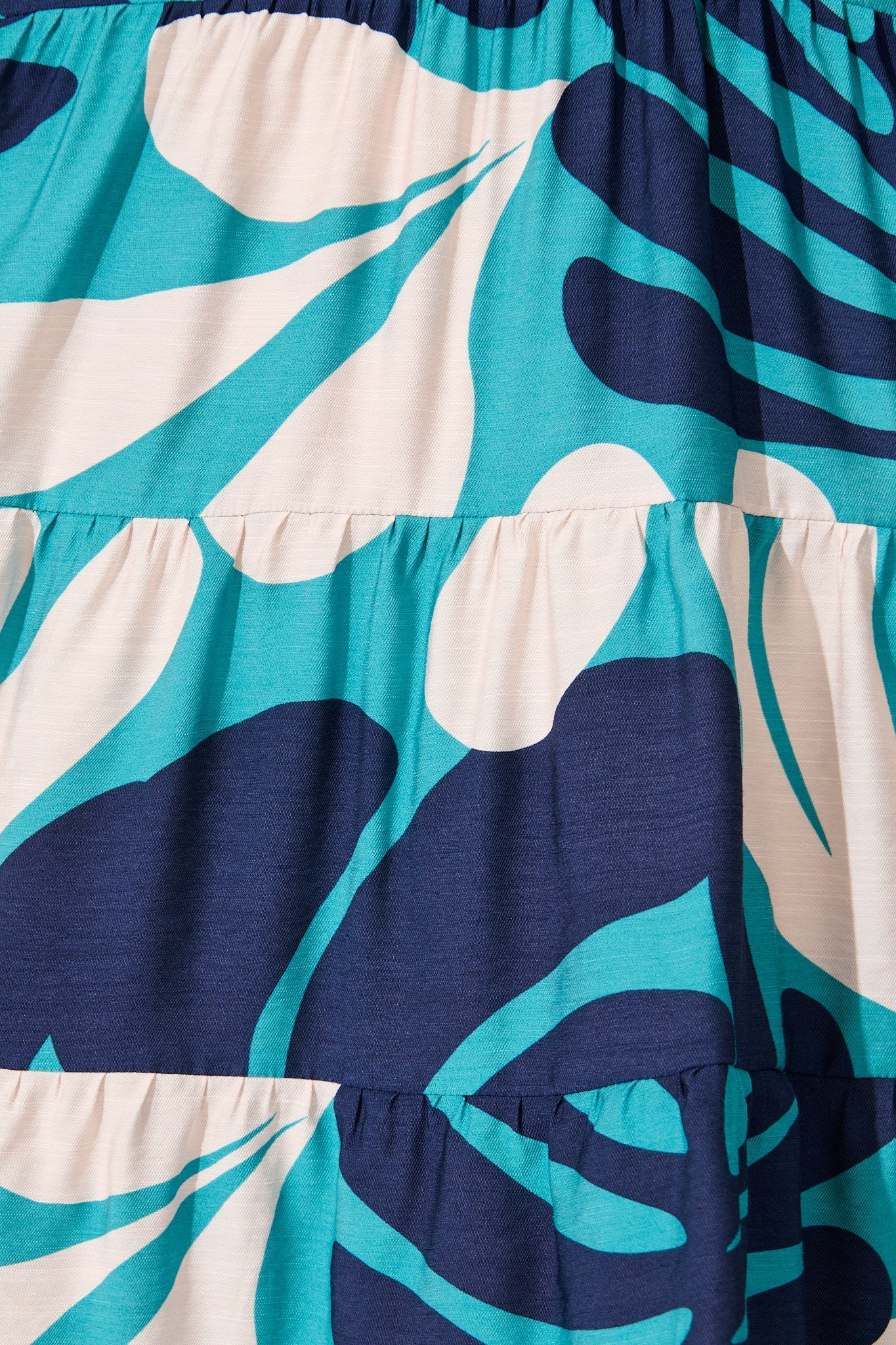 Kathleen Smock Dress in Multi Blue Print