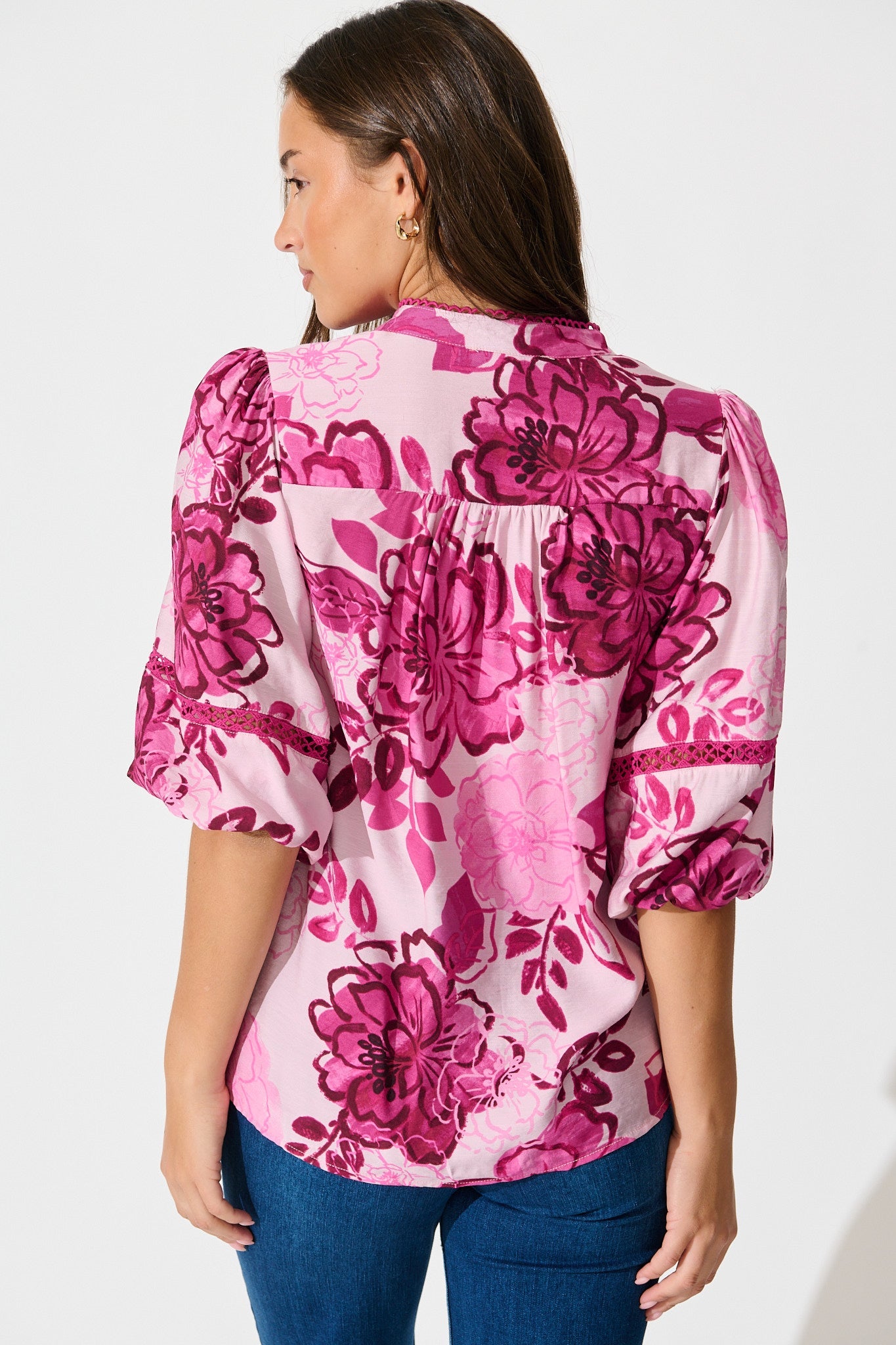 Isha Top in Pink Floral