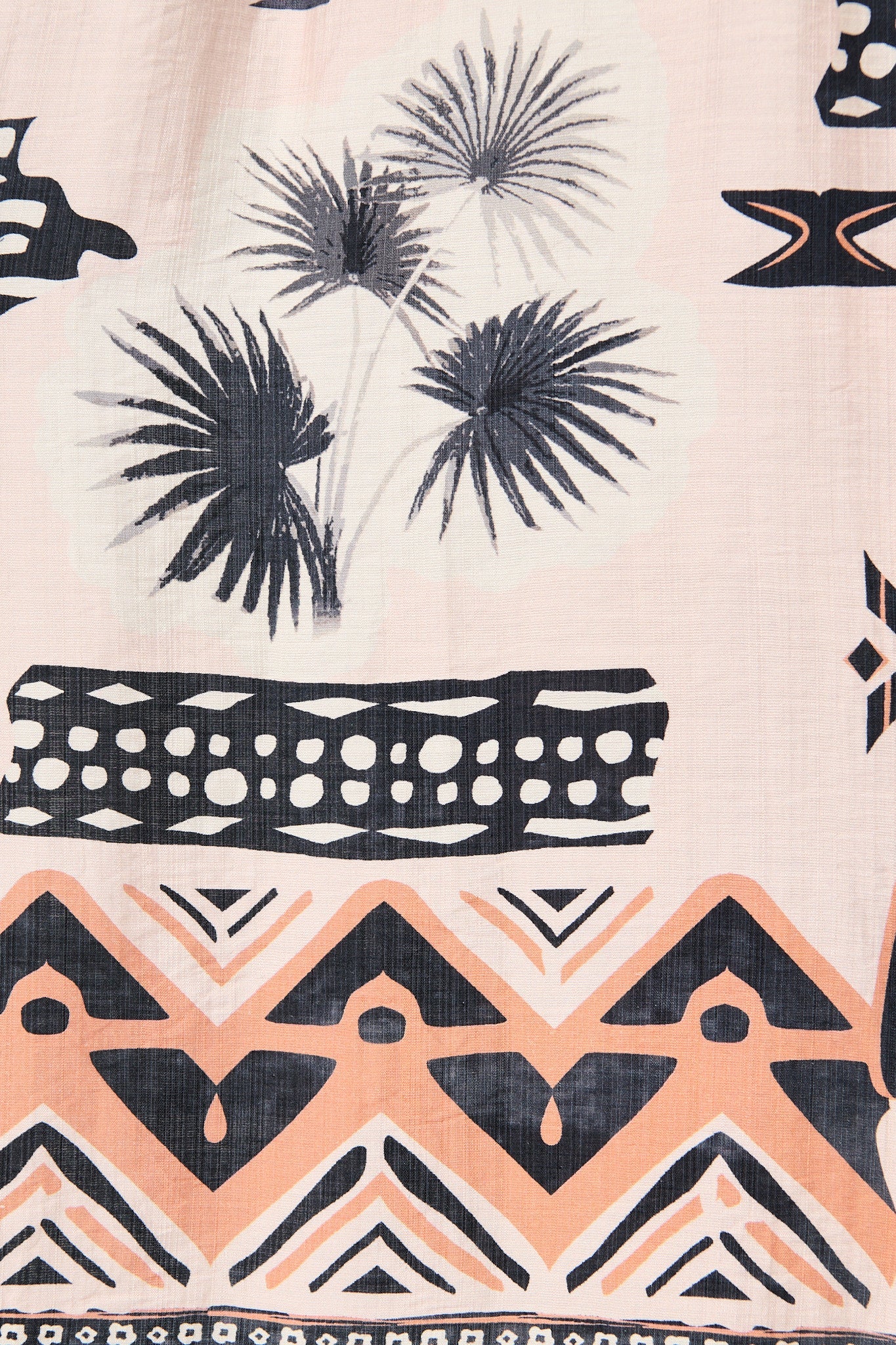 Talia Midi Shirt Dress in Blush with Black Print