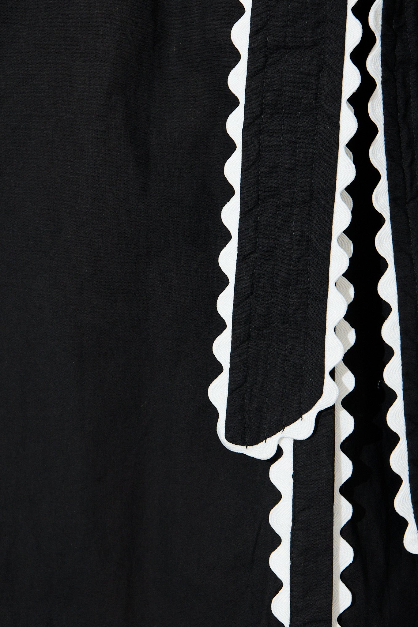 Lilyfield Midi Shirt Dress in Black with Contrast Trim Cotton