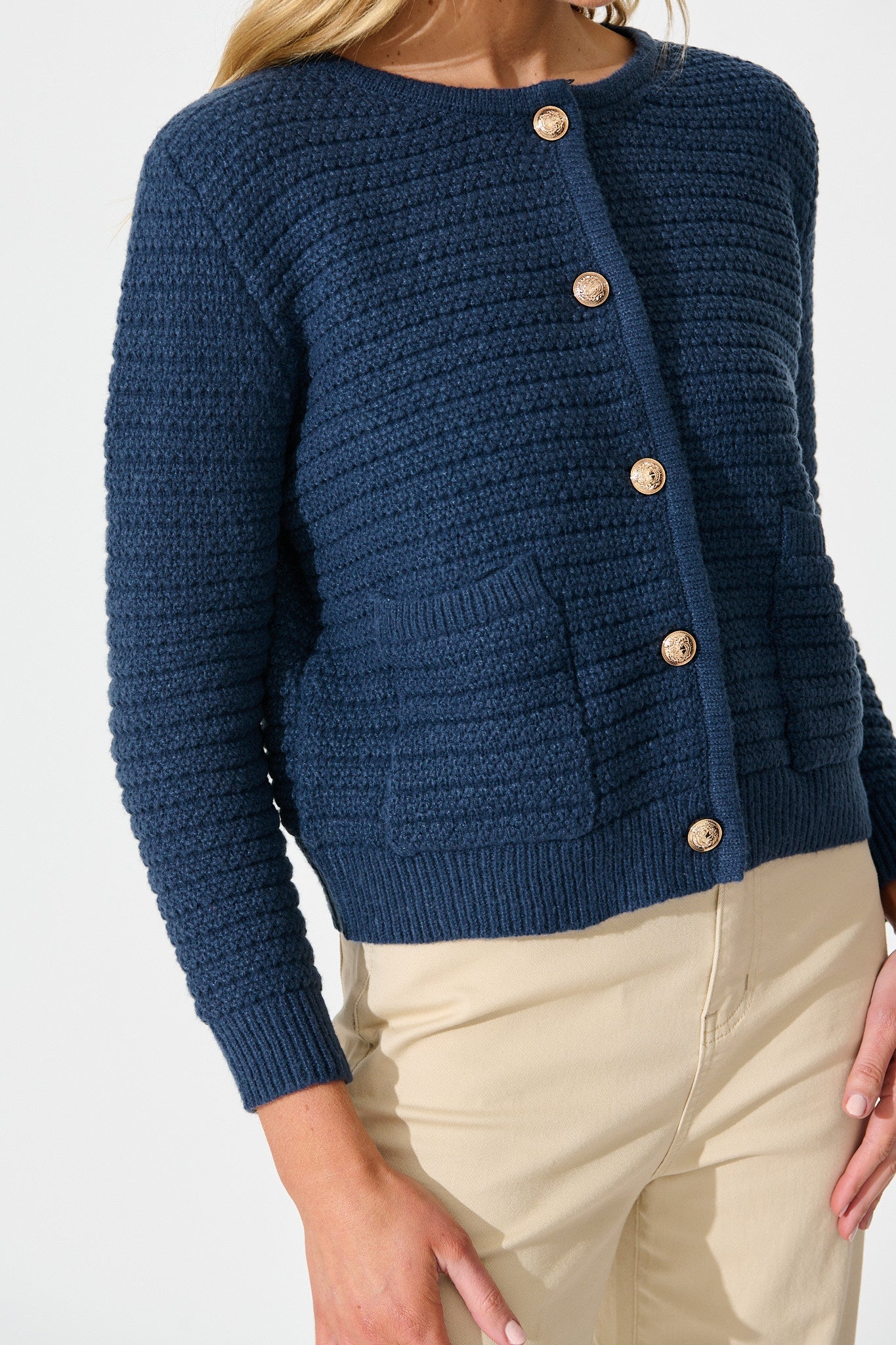 Cartagena Knit Cardigan In Navy