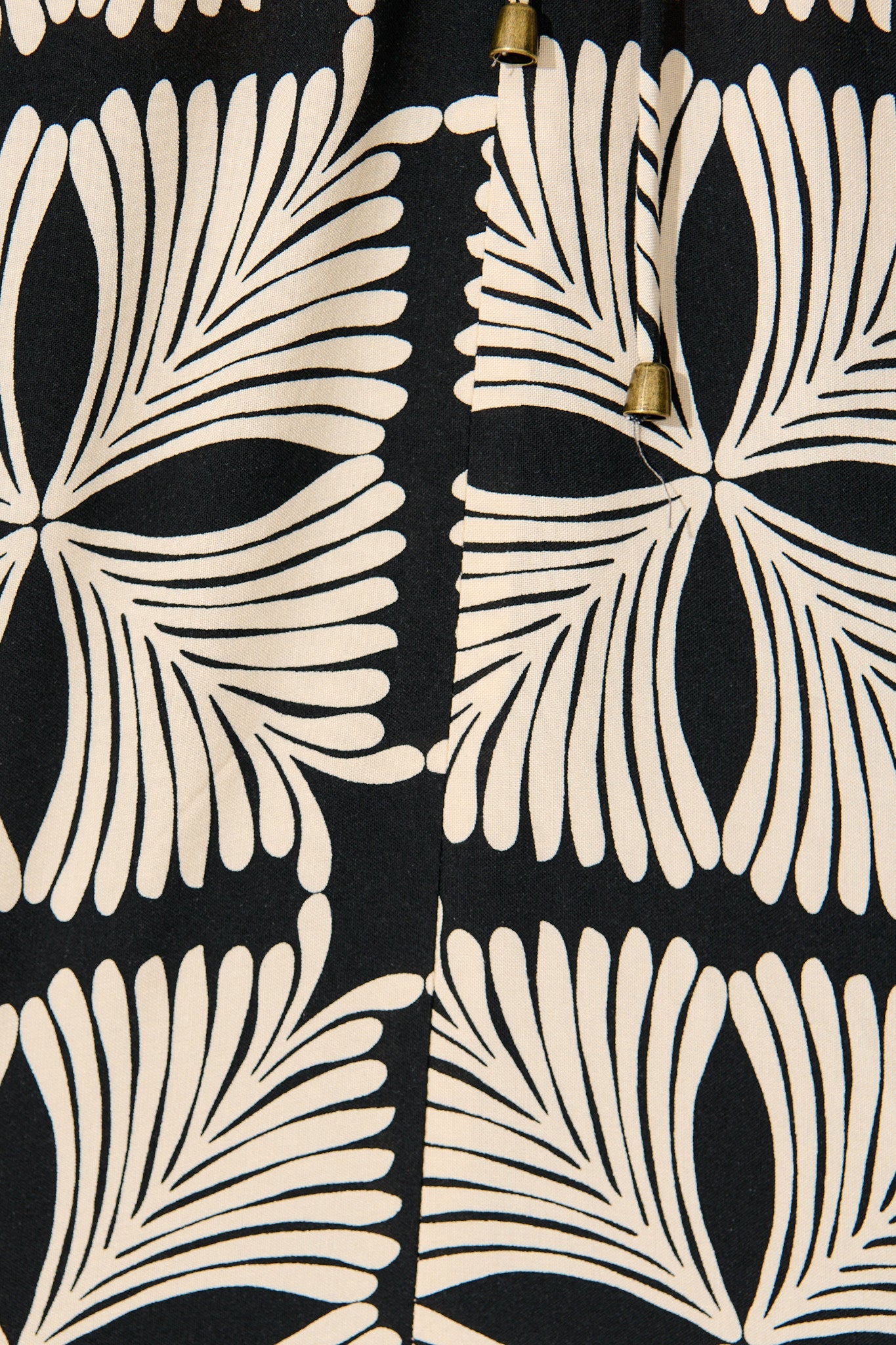 Marcy Top in Cream with Black Tile Print