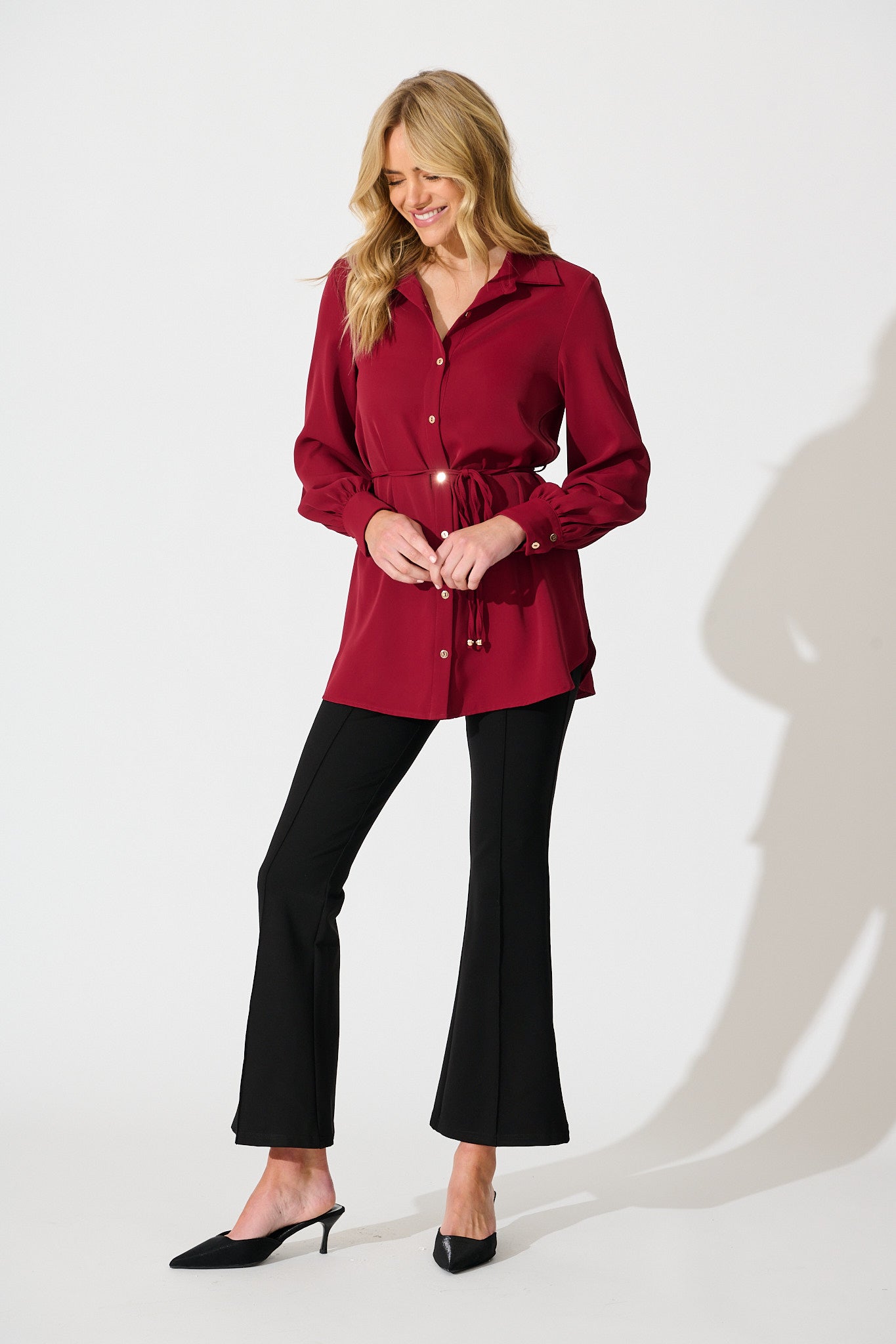 Office Muse Shirt in Wine