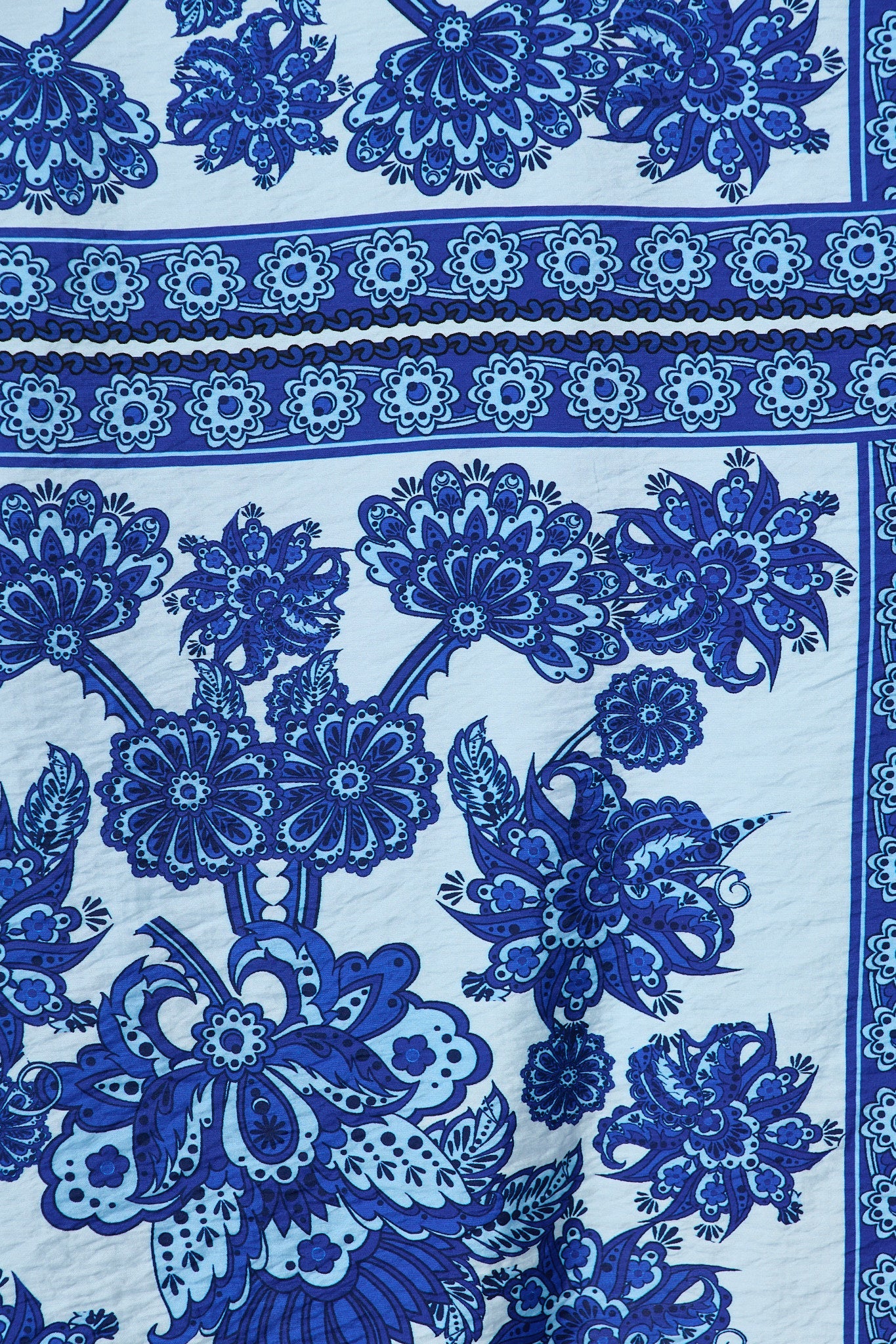 Avianna Midi Shirt Dress in Blue with Navy Border Print