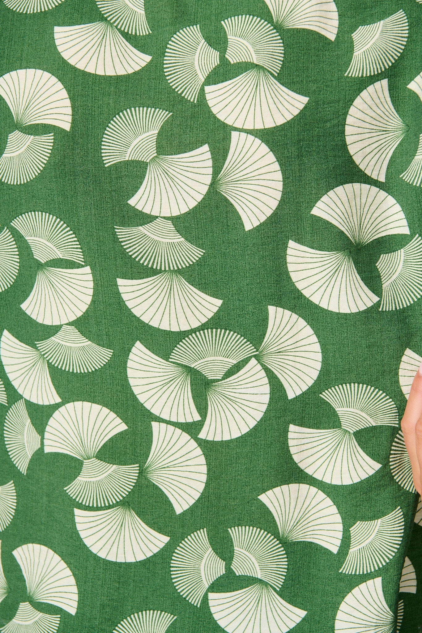 Keegan Shirt in Green with White Print