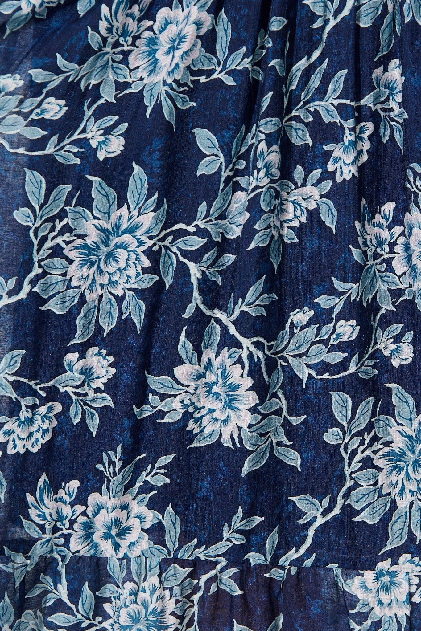 Mayella Maxi Shirt Dress in Navy Floral with Contrast Trim