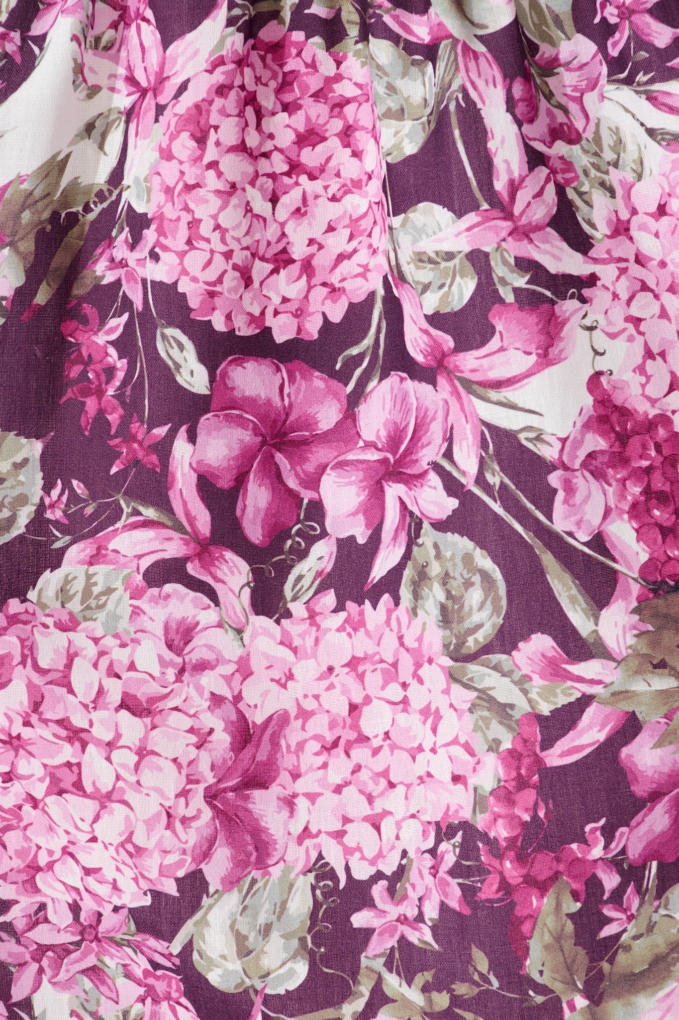 Verity Maxi Dress in Multi Plum Floral Linen Blend