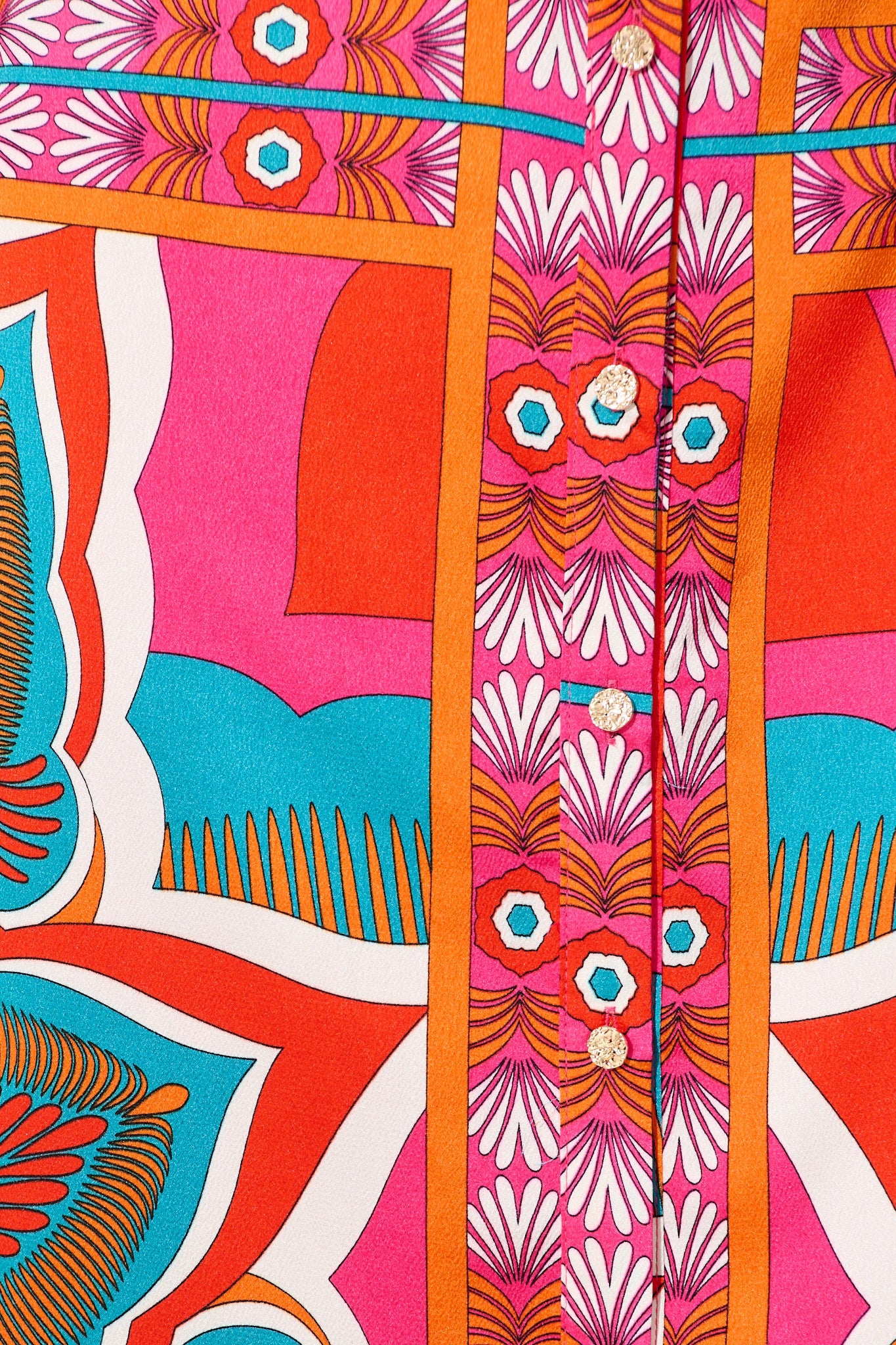 Pinky Promises Midi Shirt Dress in Bright Multi Print