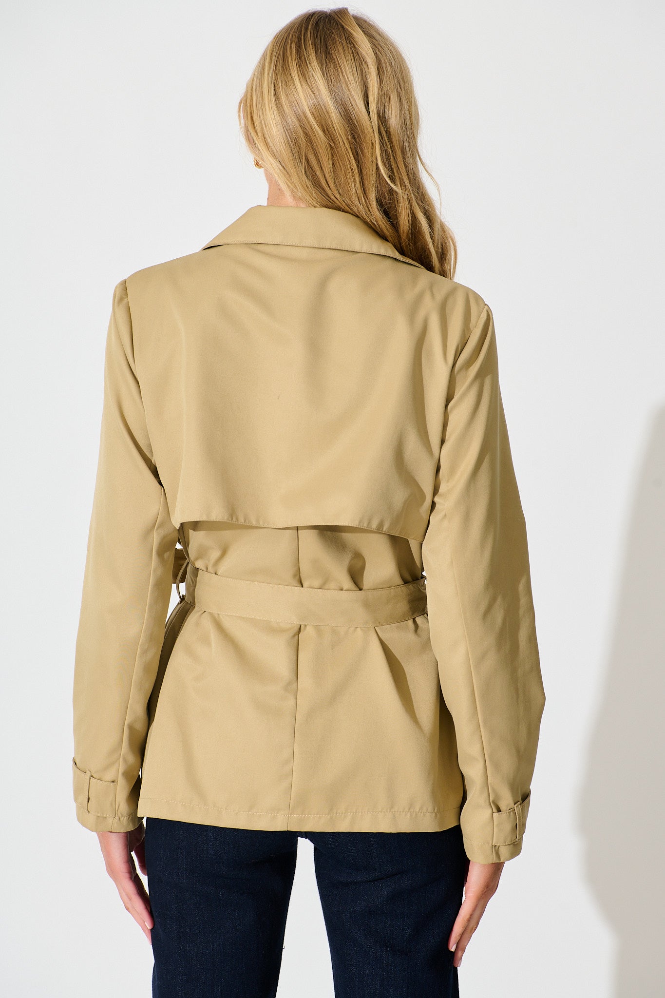 Drew Trench Jacket in Beige