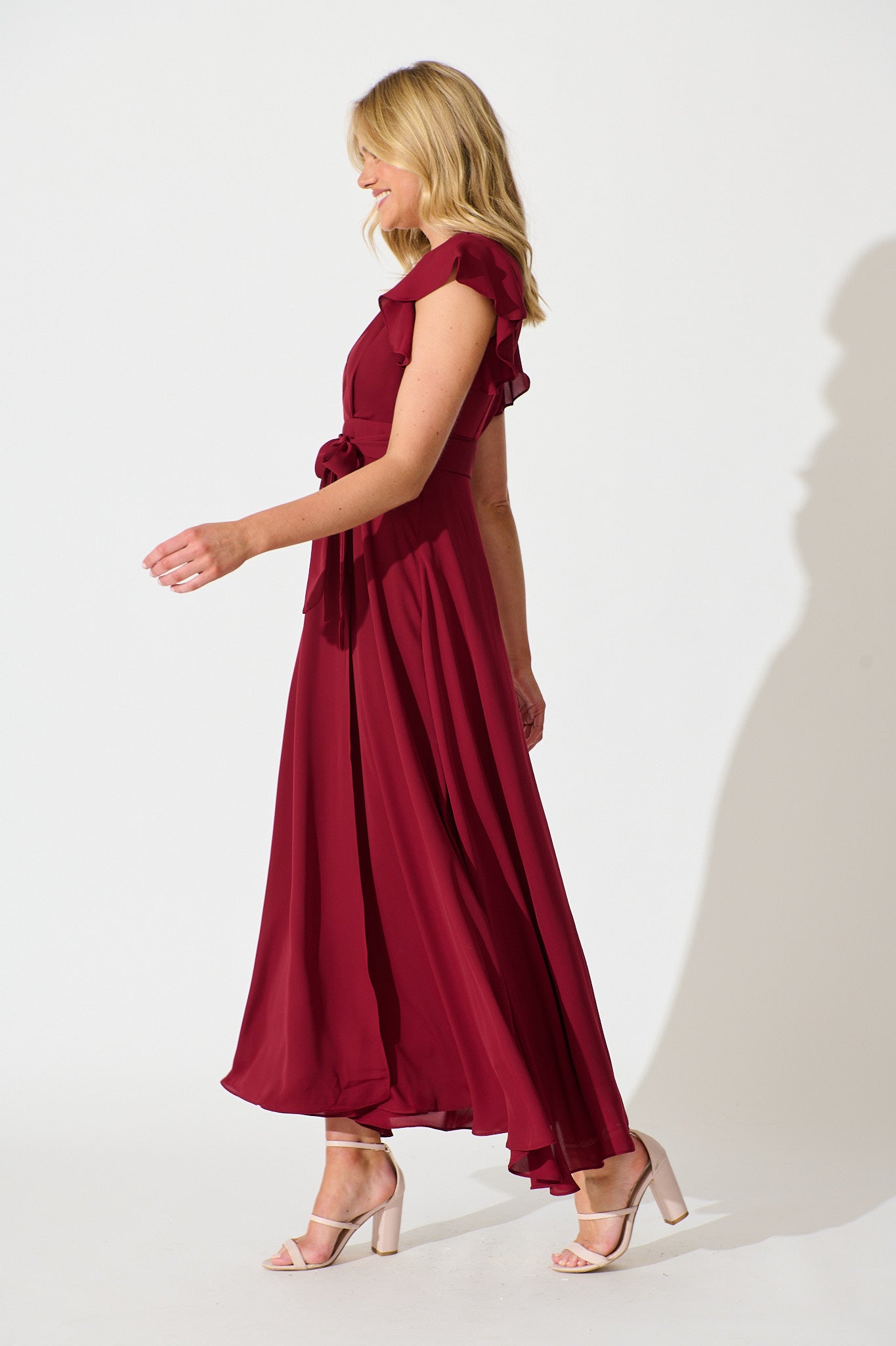 Wynter Maxi Dress in Wine Chiffon
