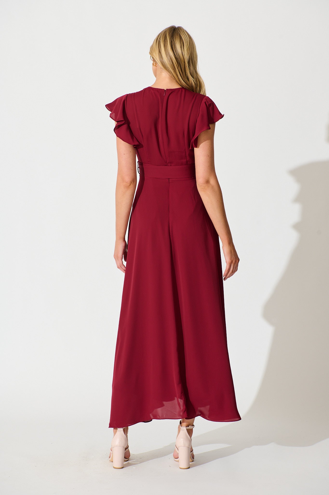 Wynter Maxi Dress in Wine Chiffon