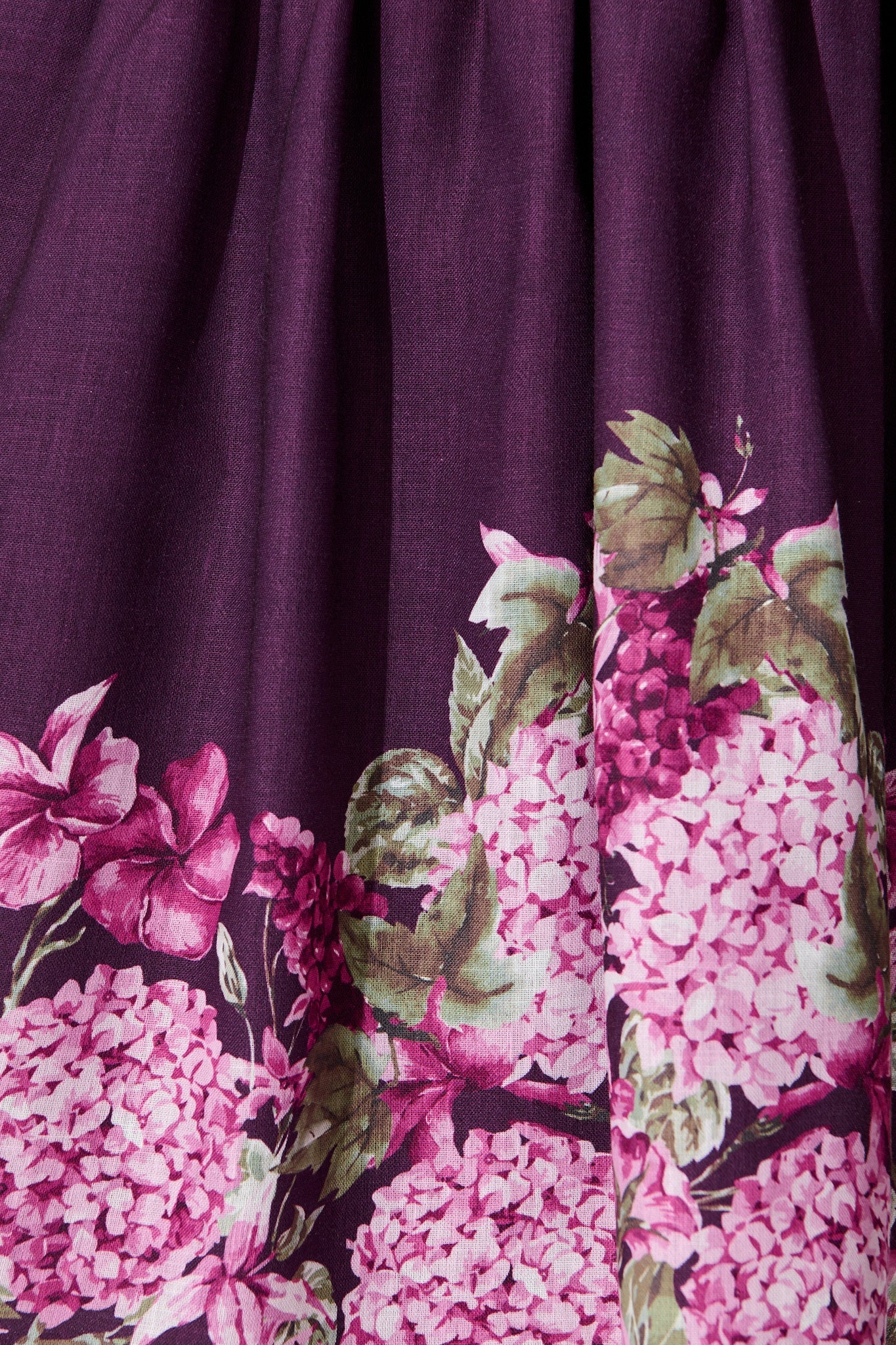 Clarion Dress in Plum Border Floral Linen Blend