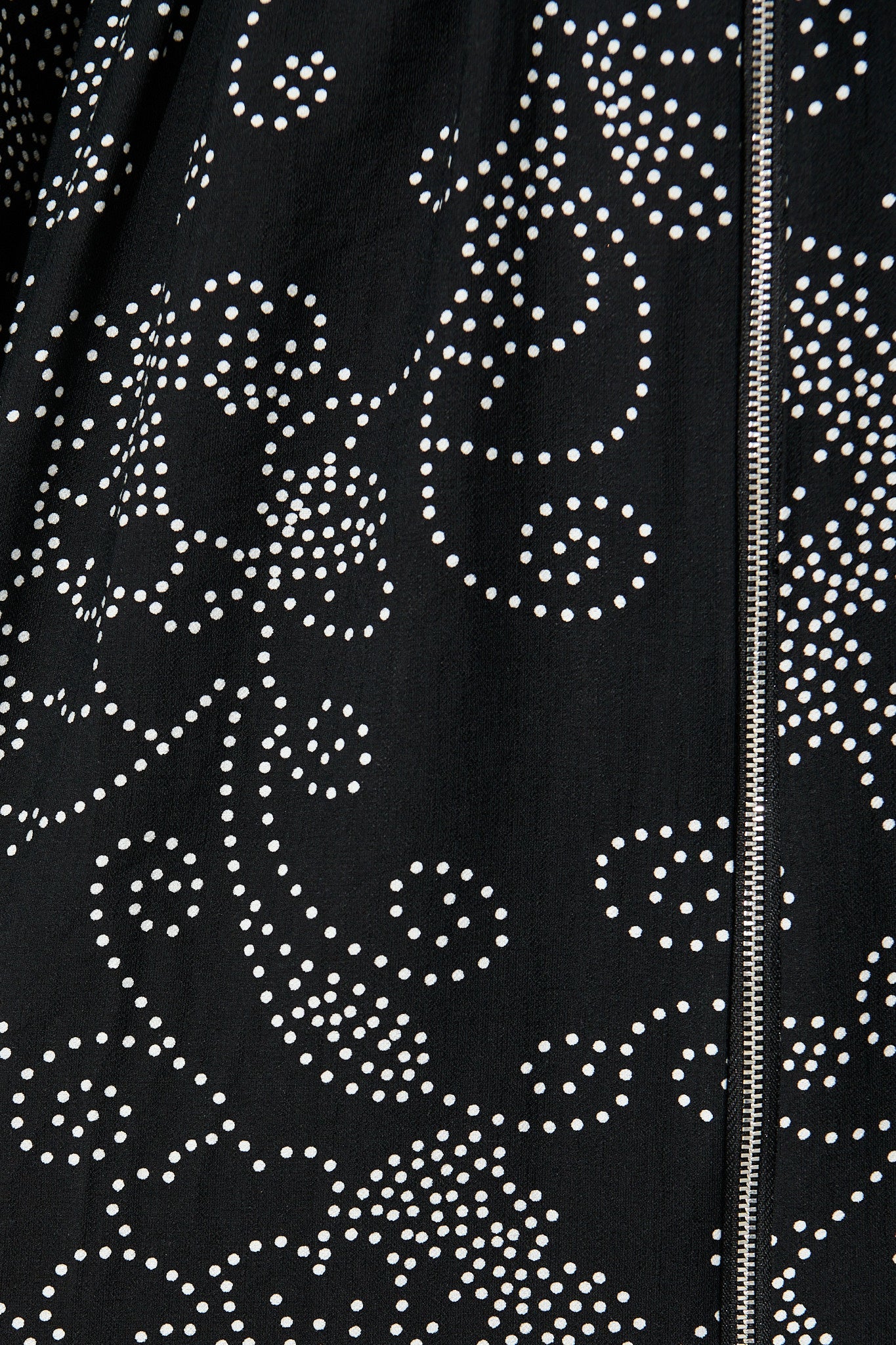 Senorita Midi Zip Dress in Black with White Print