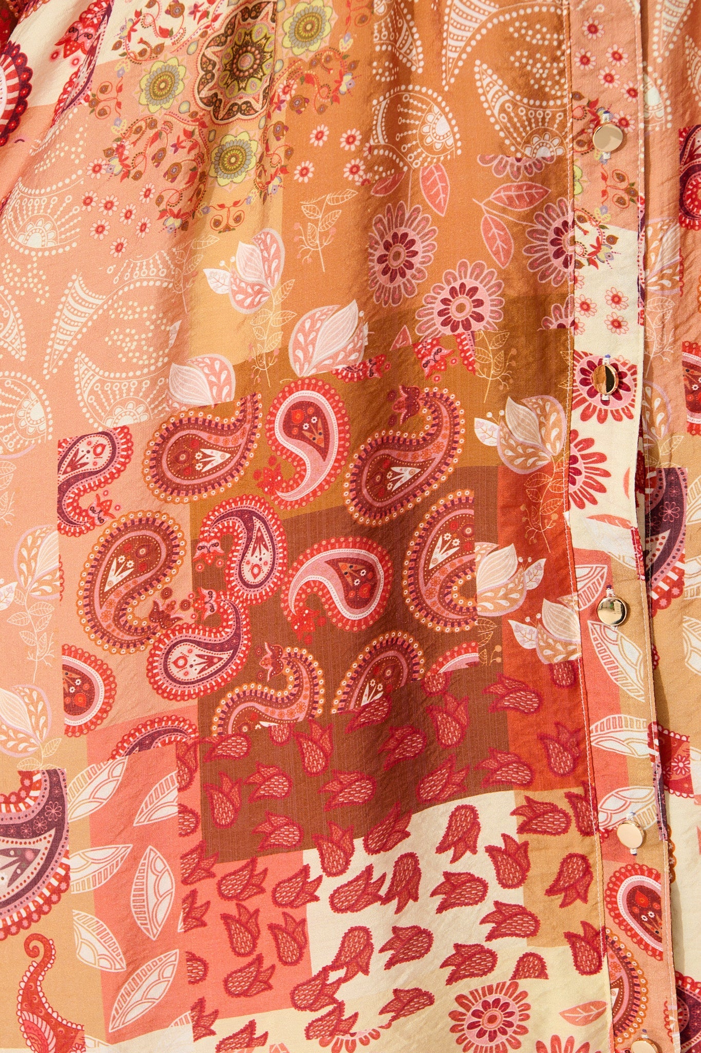 Natalie Midi Dress in Rust Patchwork