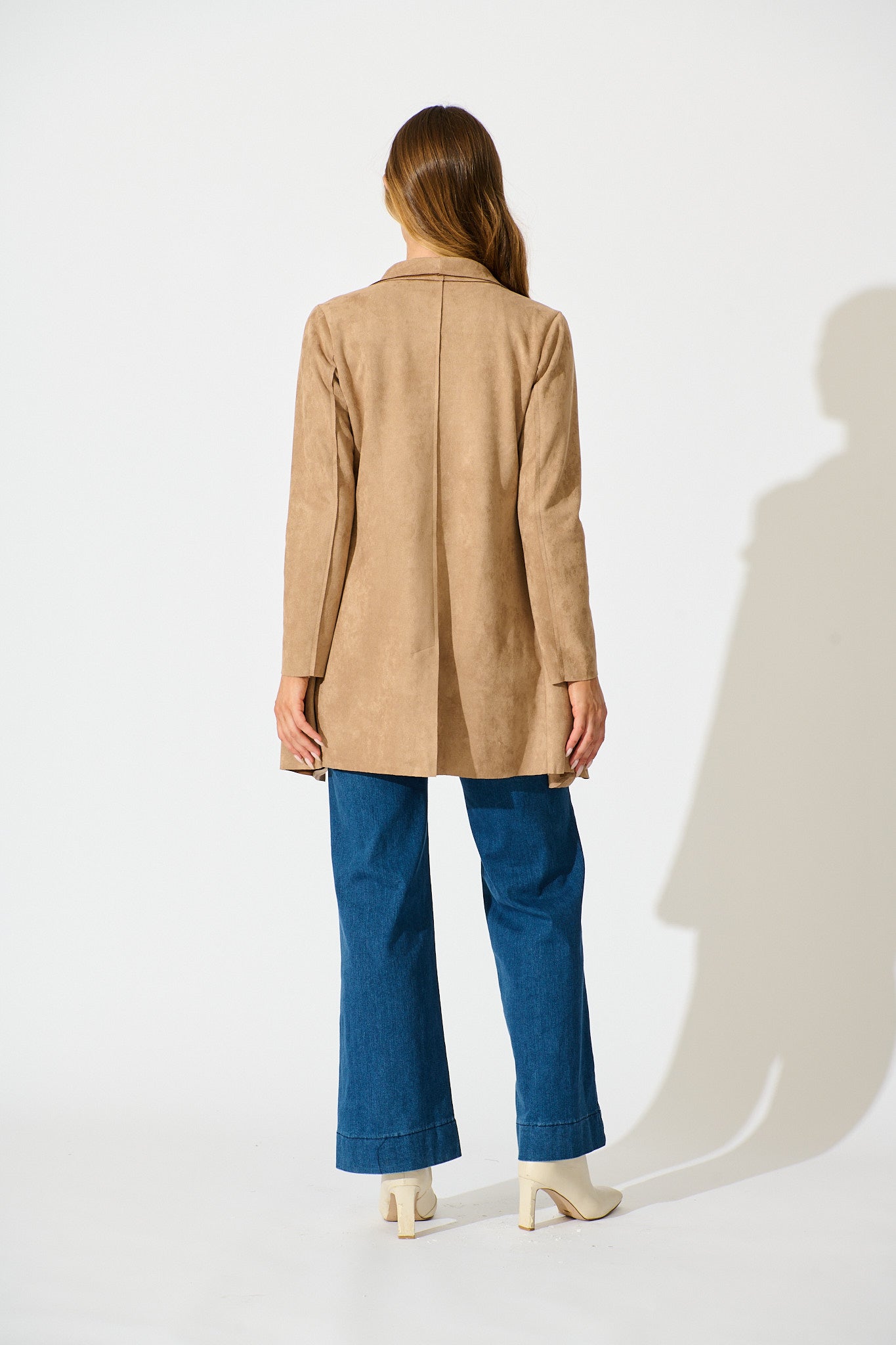 Rowan Jacket in Light Brown Suedette