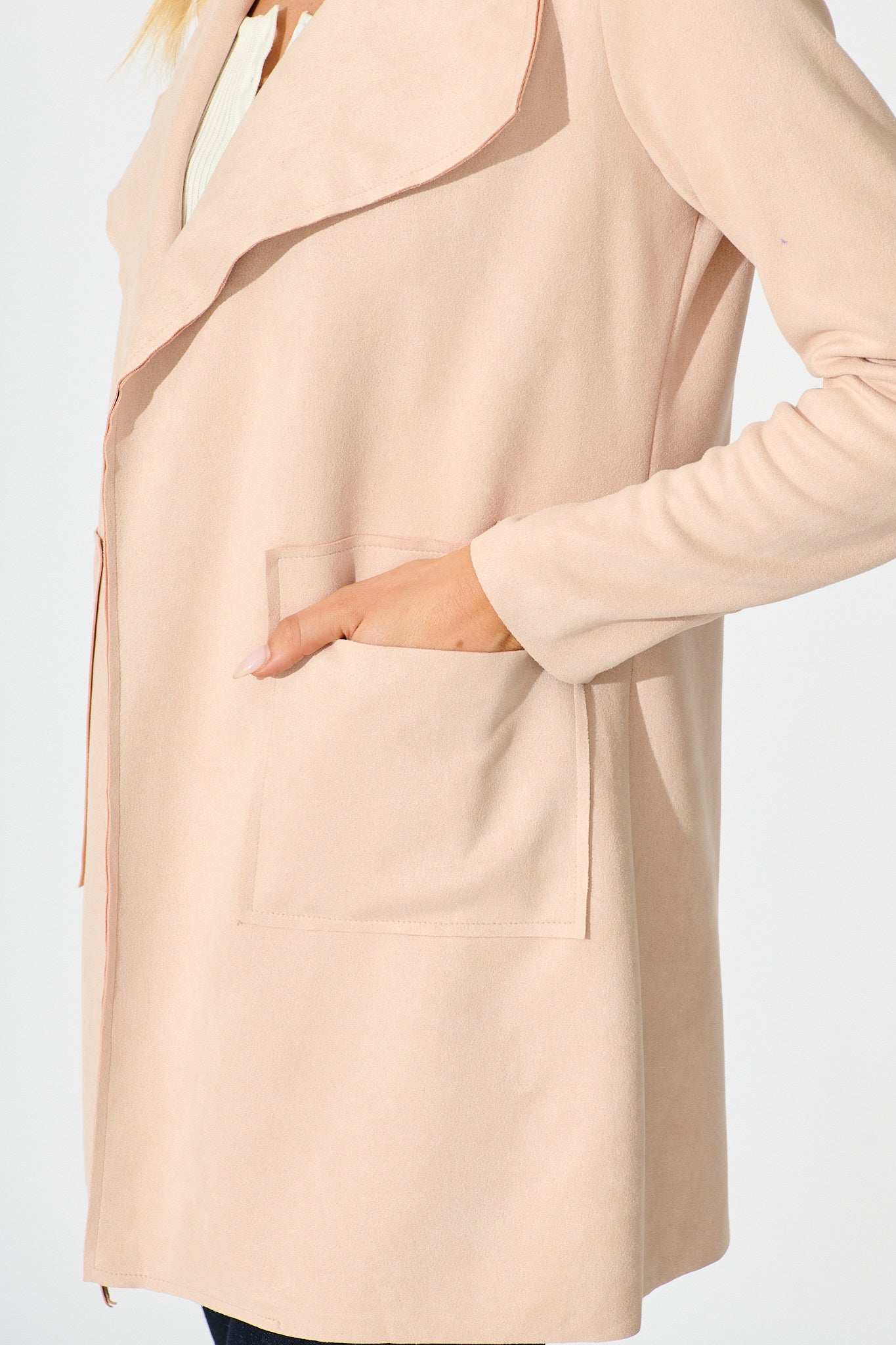 Rowan Jacket in Light Blush Suedette