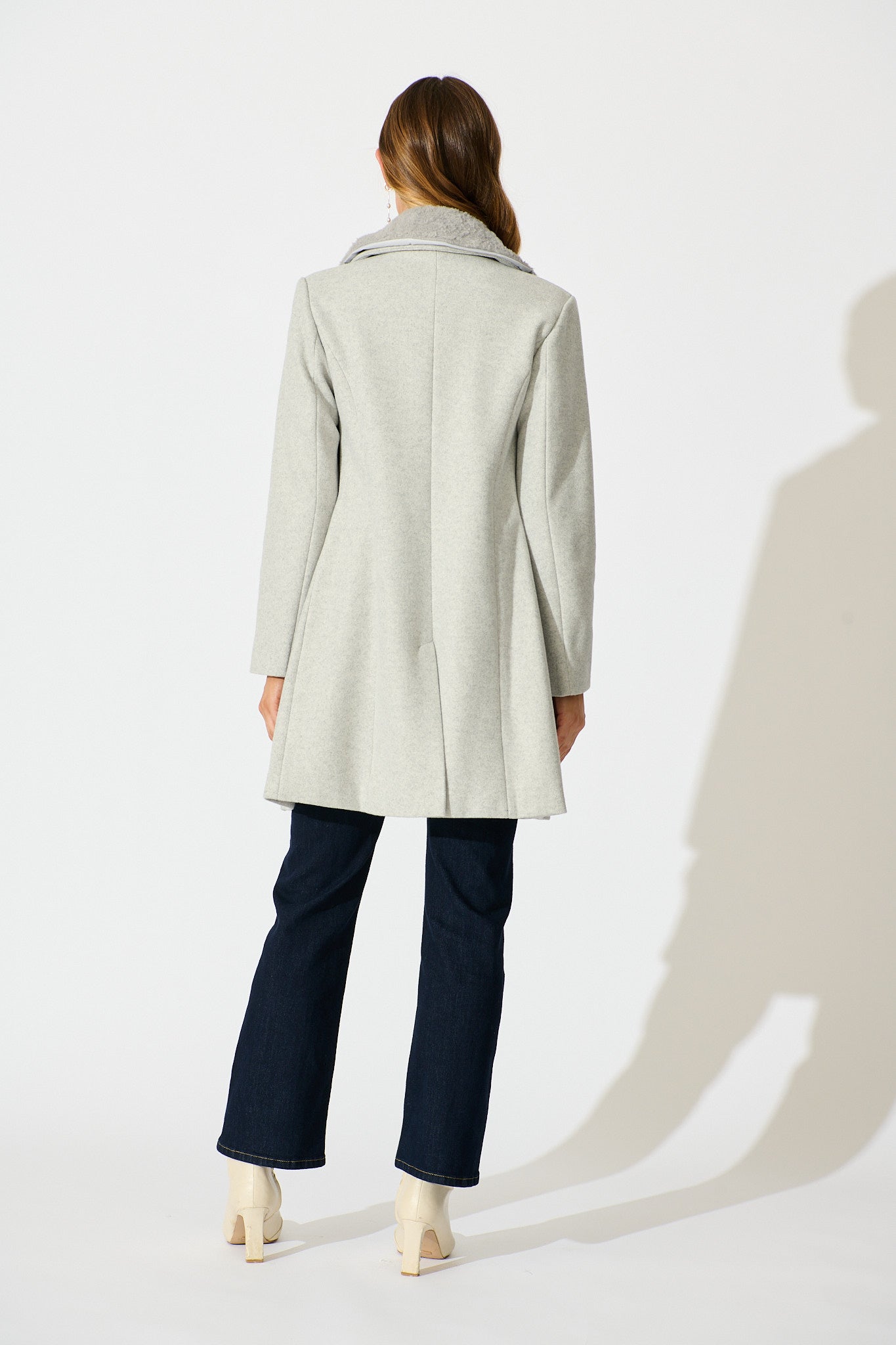 Aretha Coat in Light Grey Marle