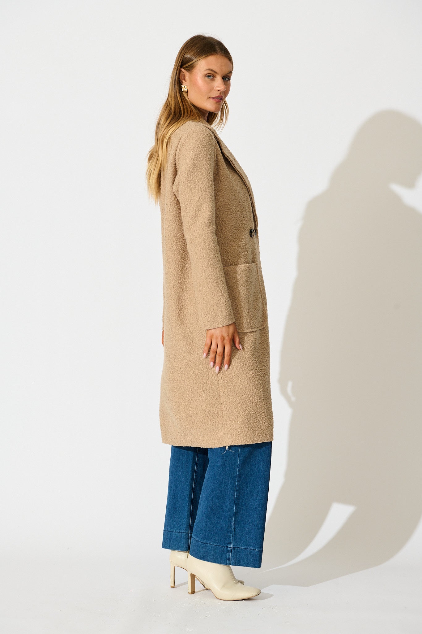 Wilma Coat in Camel Boucle