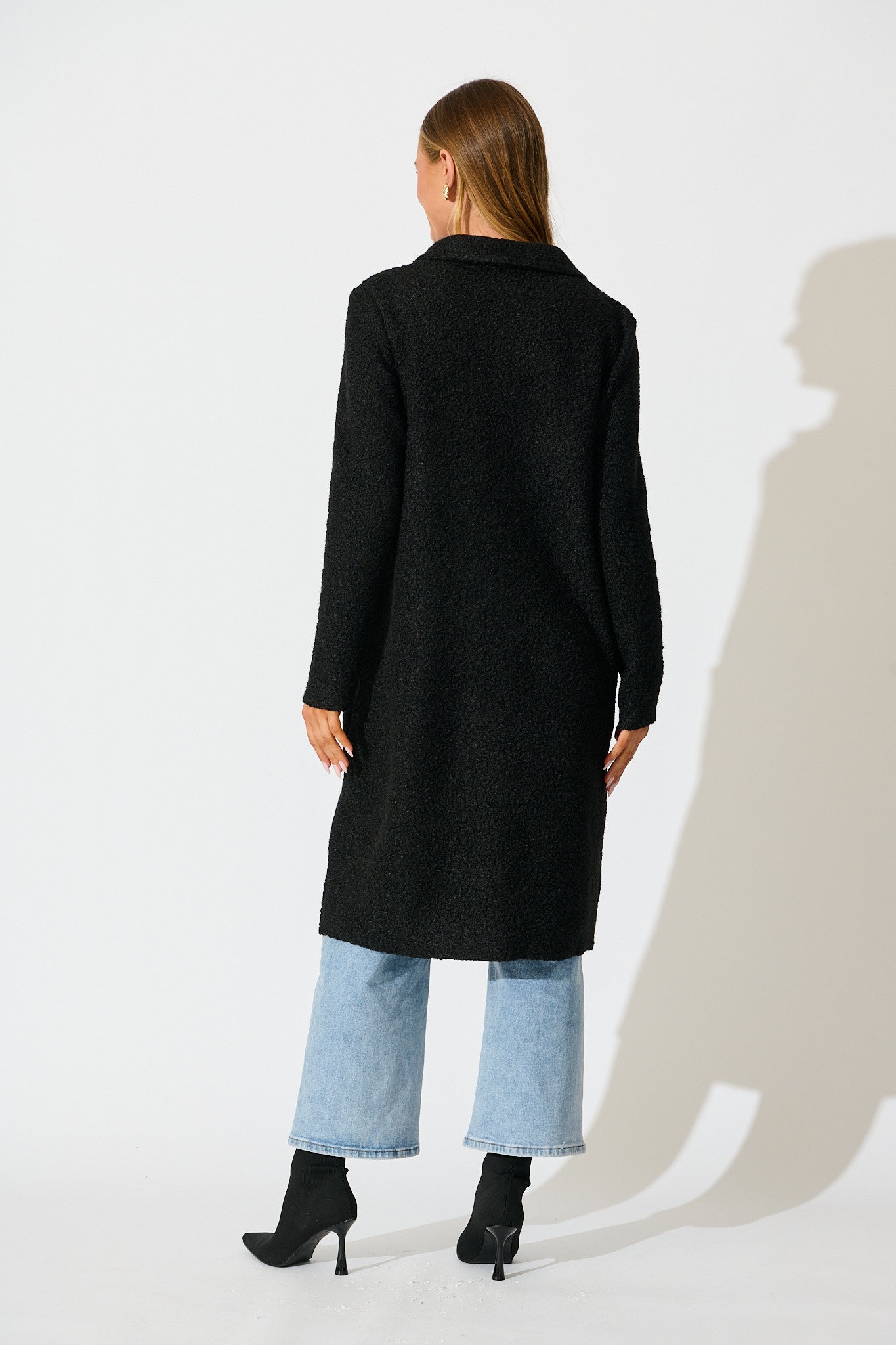 Wilma Coat in Black Boucle