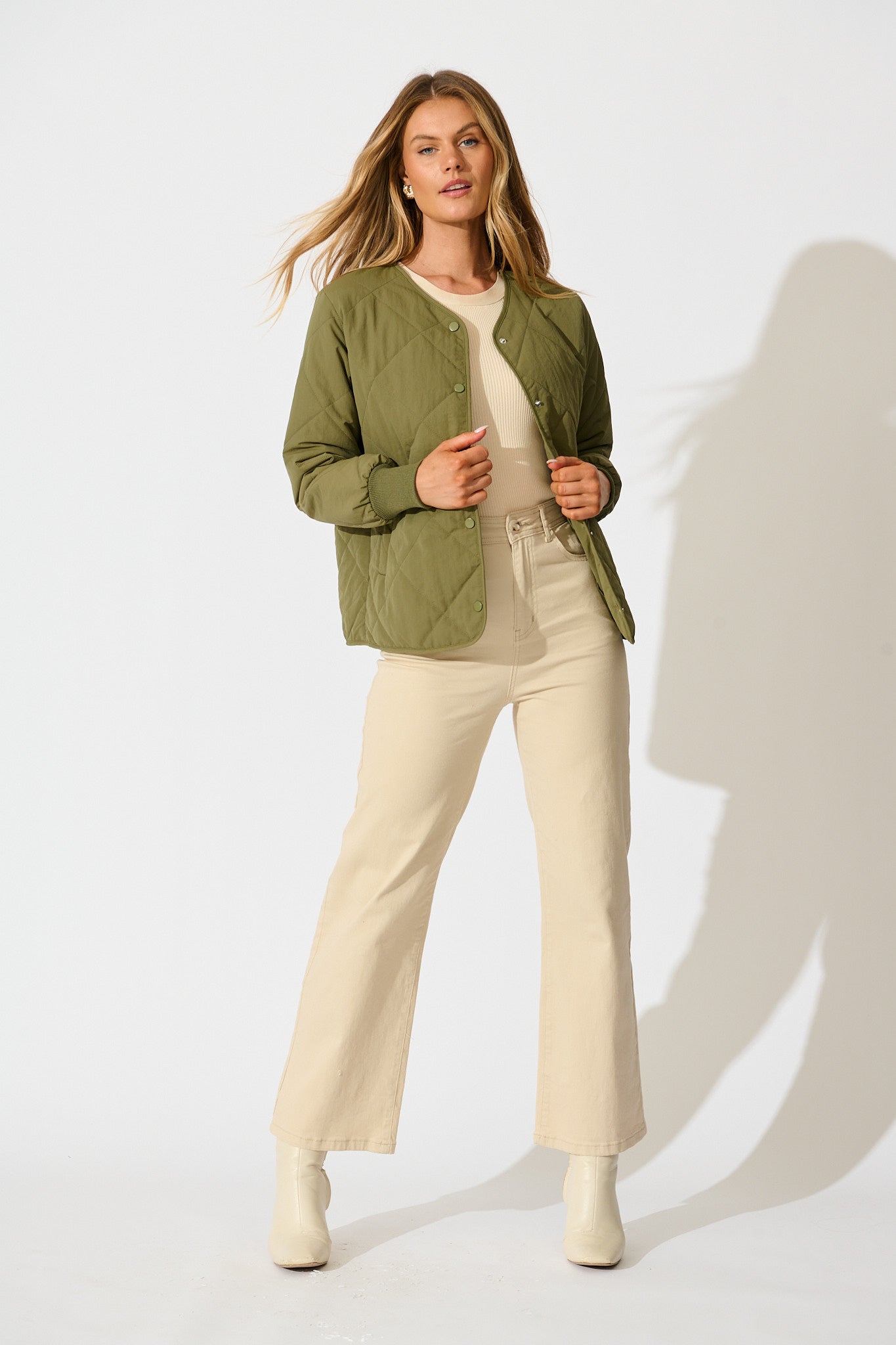 Most Wanted Quilted Jacket in Khaki