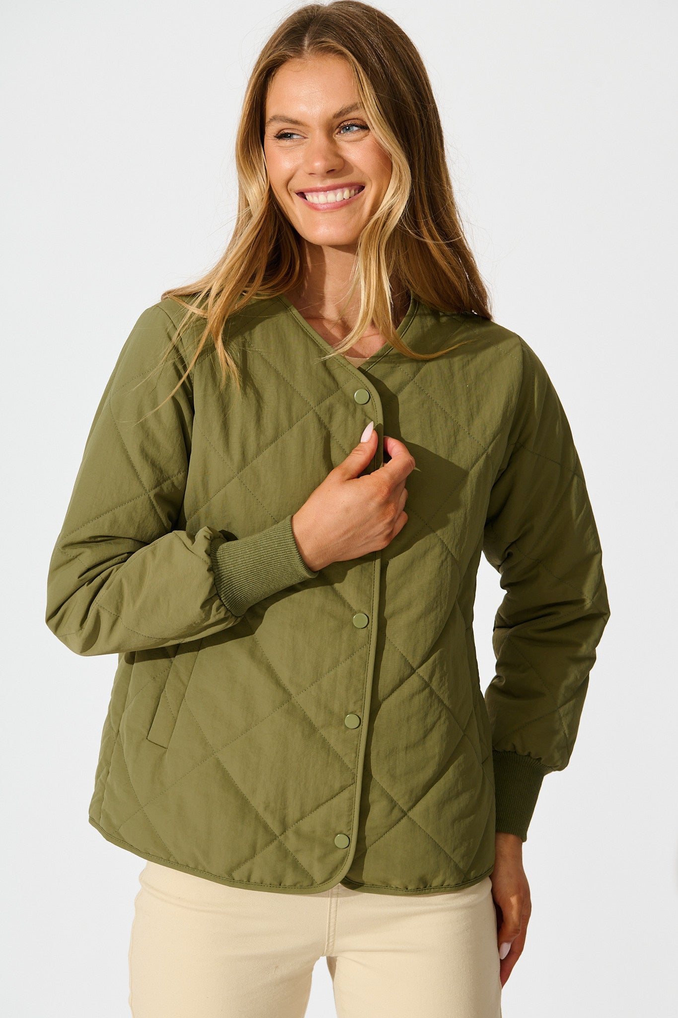 Most Wanted Quilted Jacket in Khaki